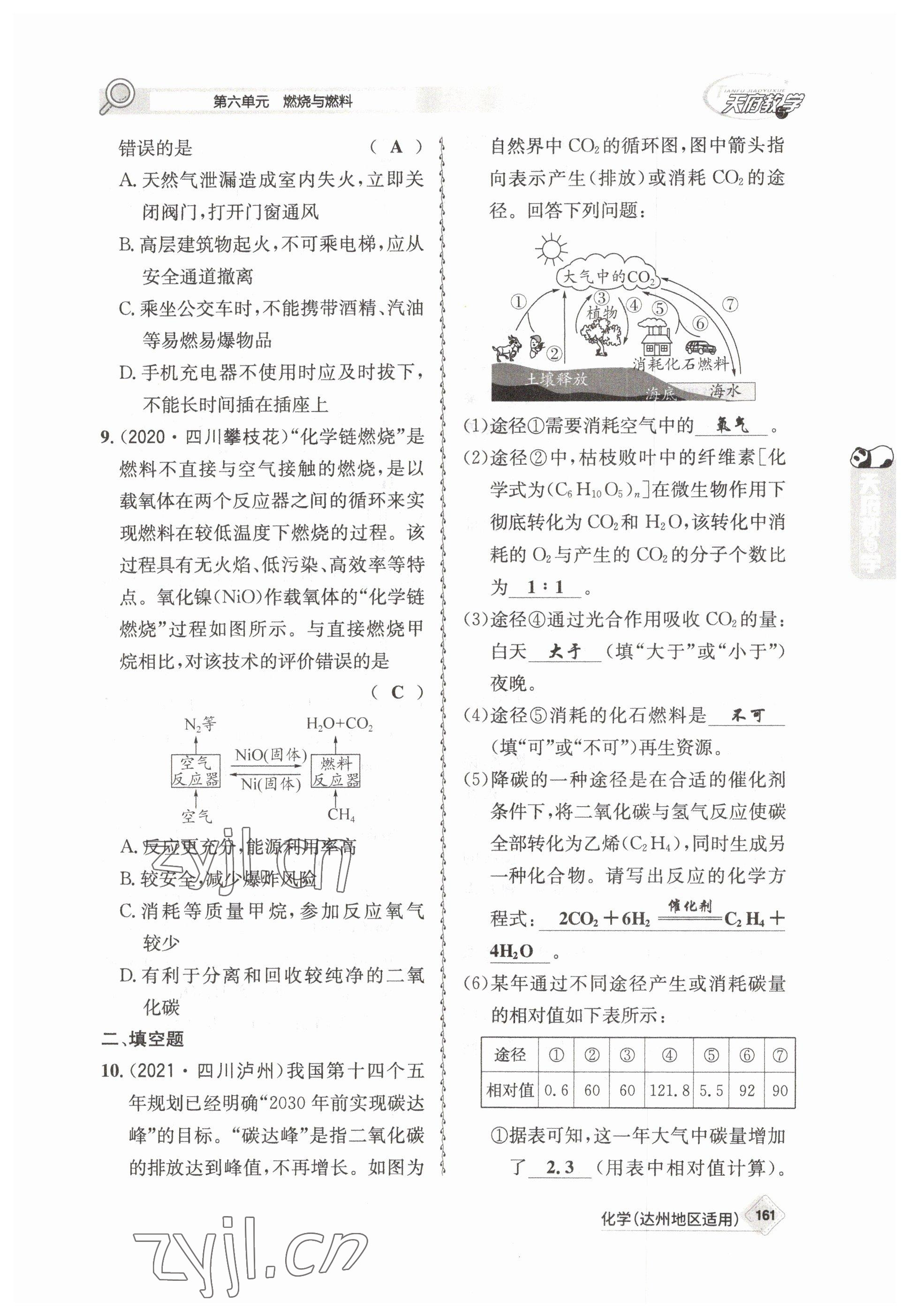 2023年天府教與學(xué)中考復(fù)習(xí)與訓(xùn)練化學(xué)達(dá)州專版 參考答案第17頁