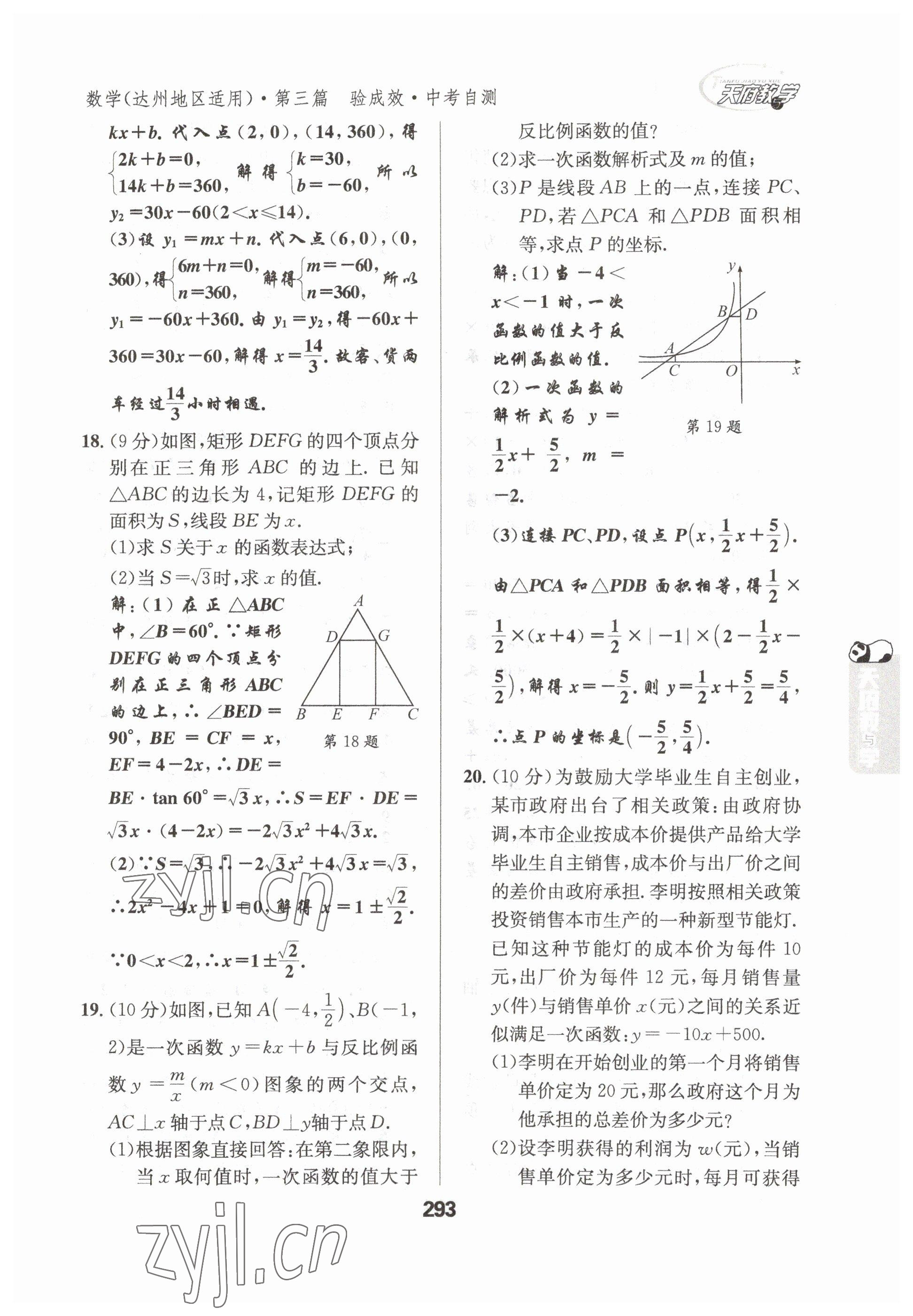 2023年天府教與學(xué)中考復(fù)習(xí)與訓(xùn)練數(shù)學(xué)達(dá)州專(zhuān)版 參考答案第11頁(yè)