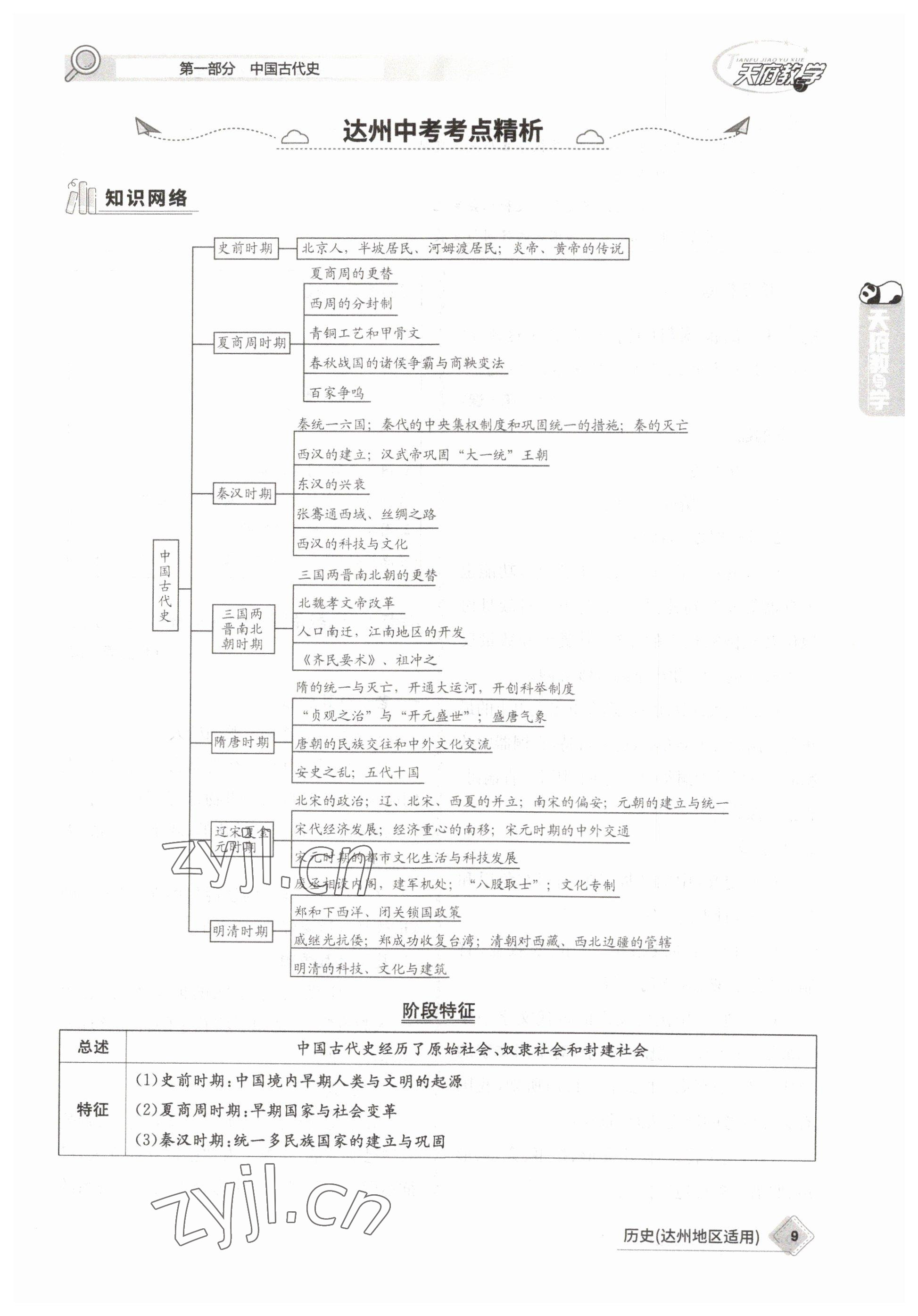 2023年天府教与学中考复习与训练历史达州专版 参考答案第3页