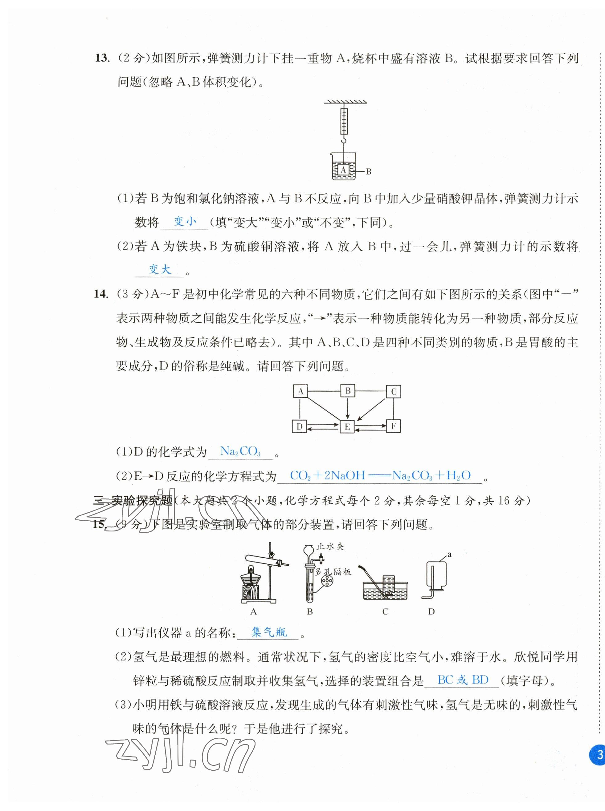 2023年中考6加1化學(xué)魯教版達(dá)州專版 第5頁