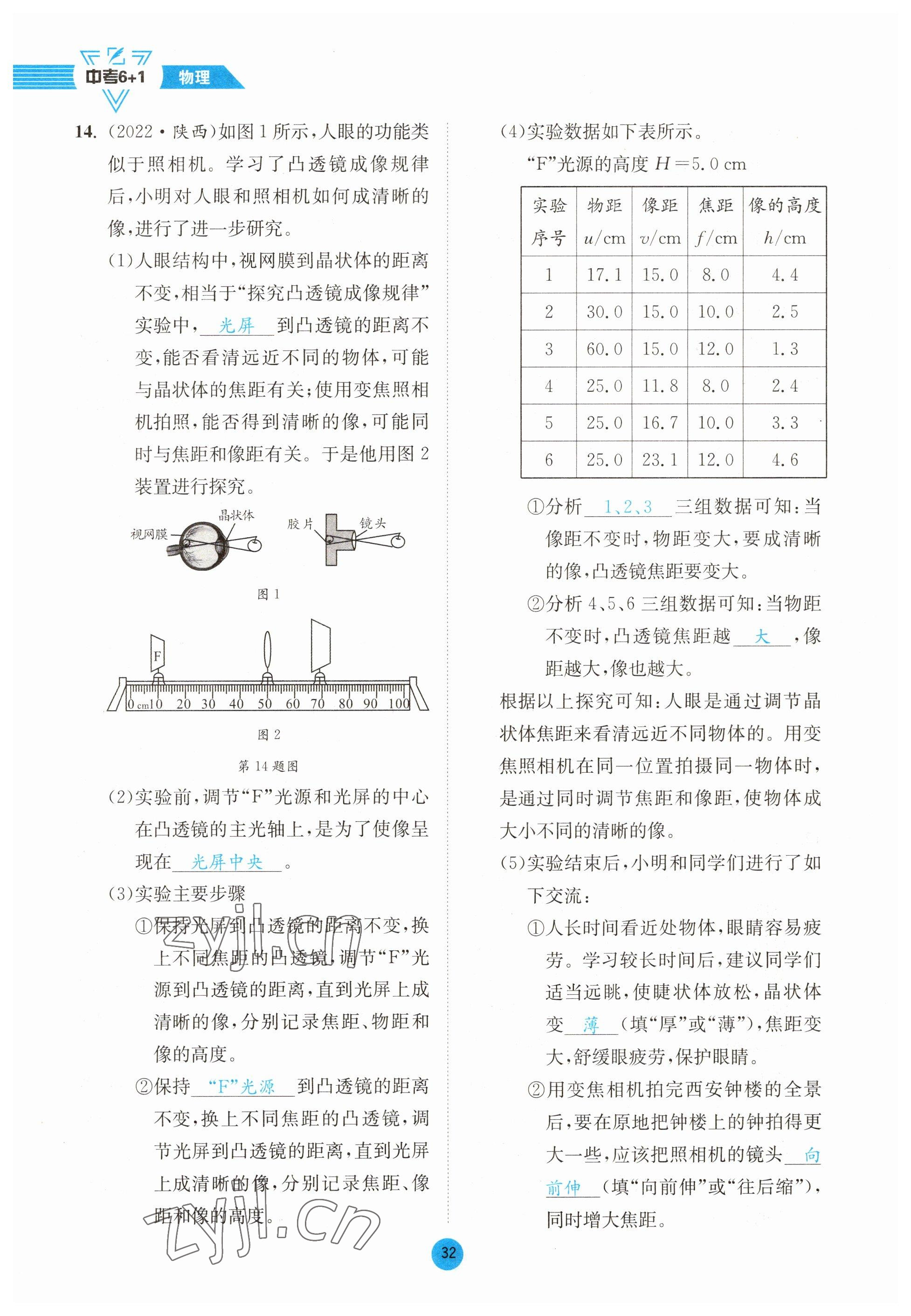 2023年中考6加1物理教科版達州專版 參考答案第32頁