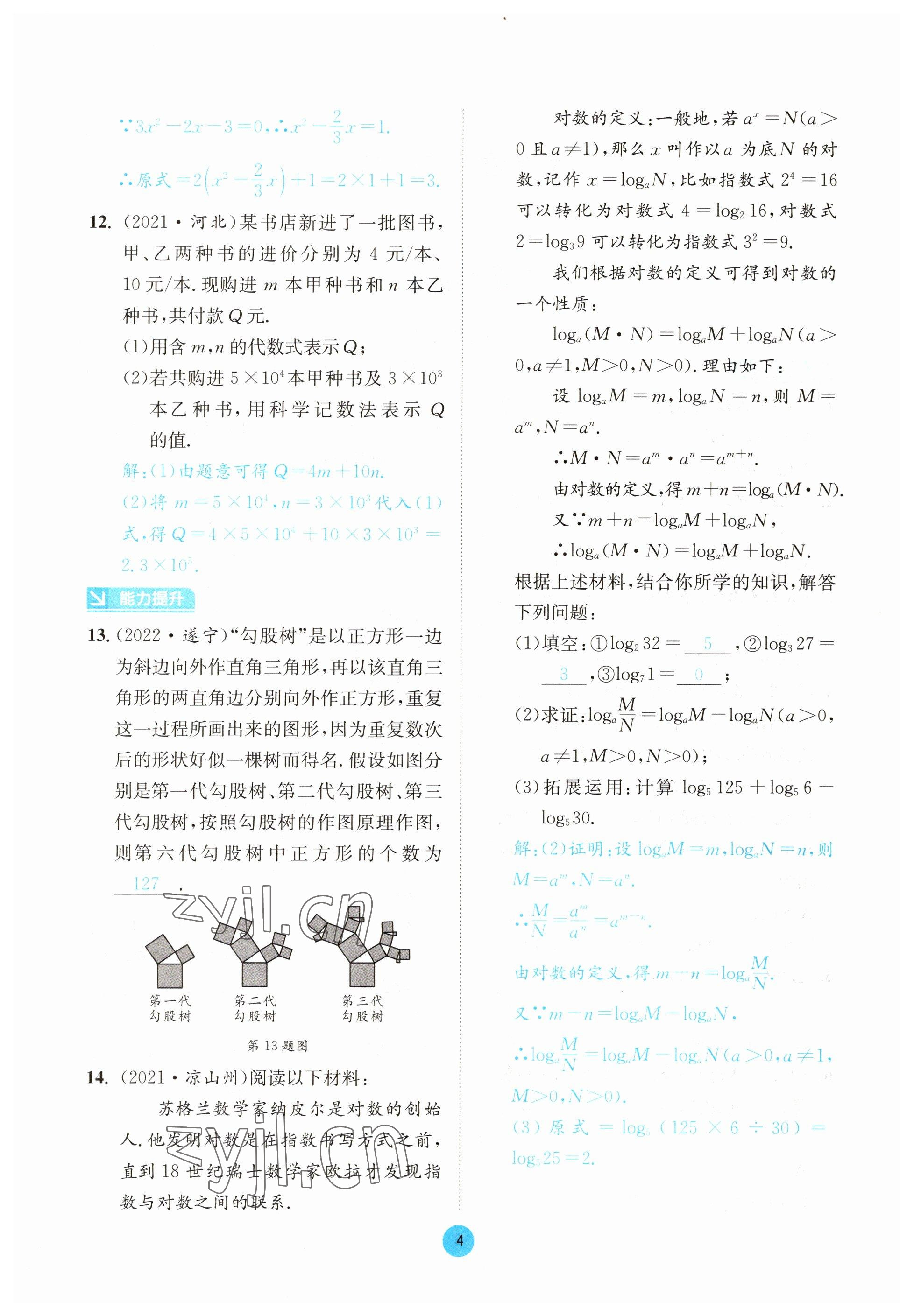 2023年中考6加1數(shù)學北師大版達州專版 參考答案第13頁