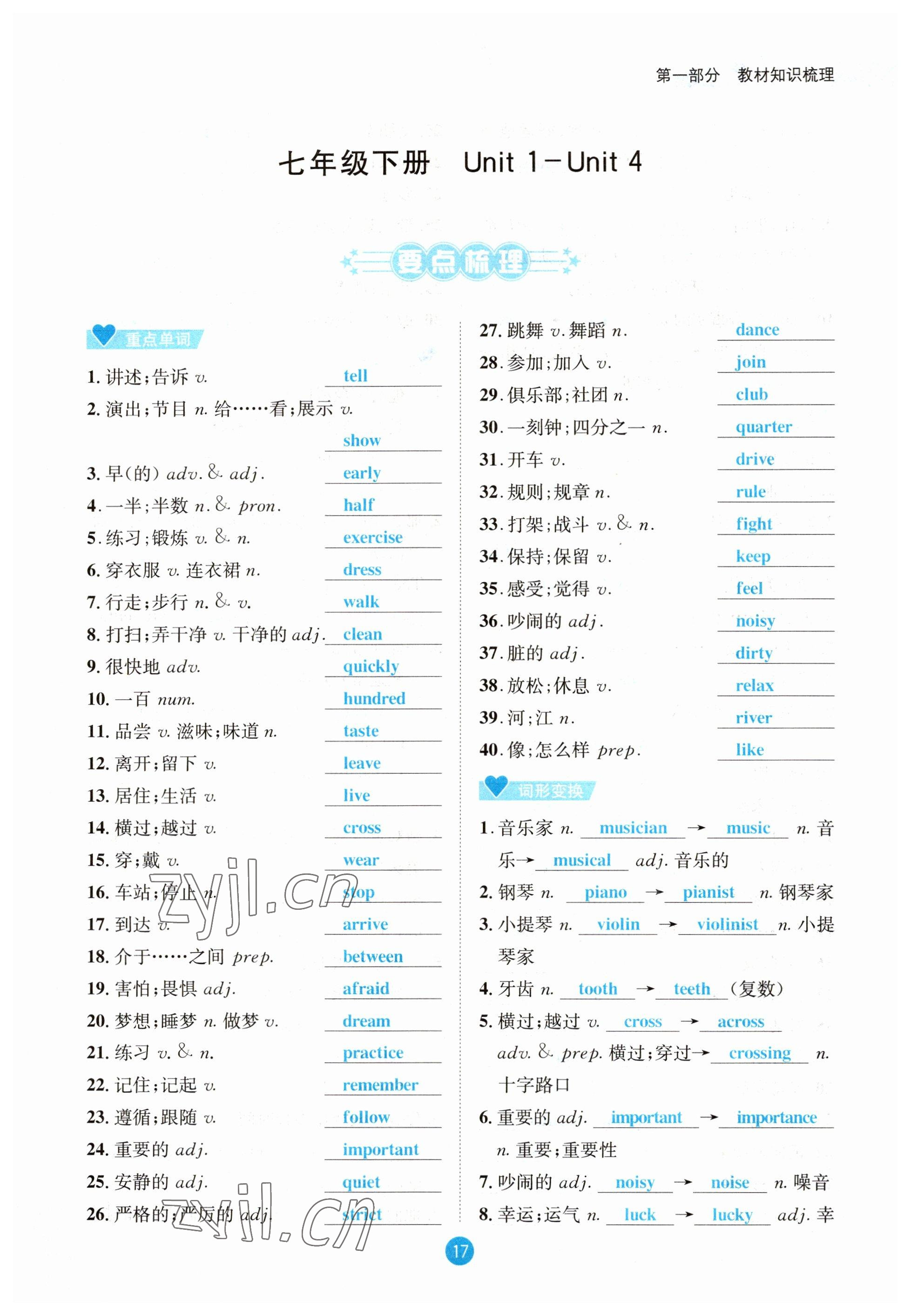 2023年中考6加1英語達(dá)州專版 參考答案第49頁