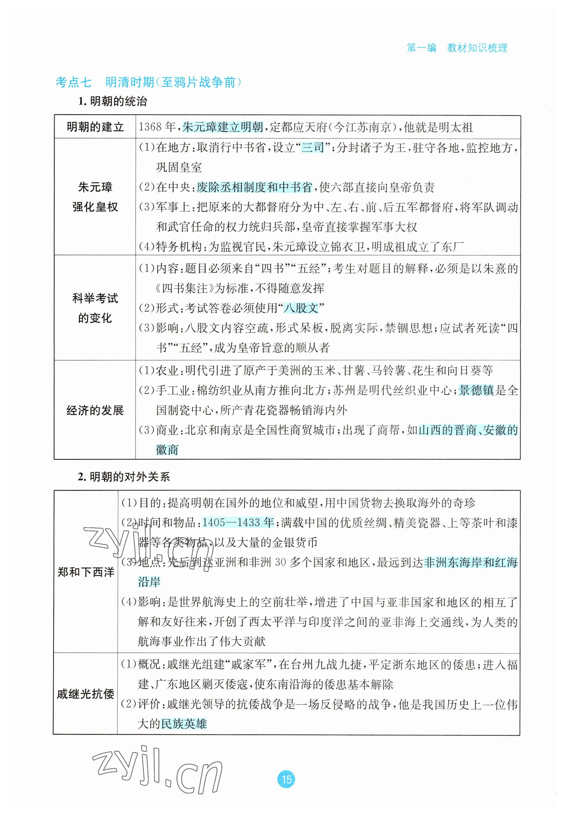 2023年中考6加1歷史達州專版 參考答案第15頁