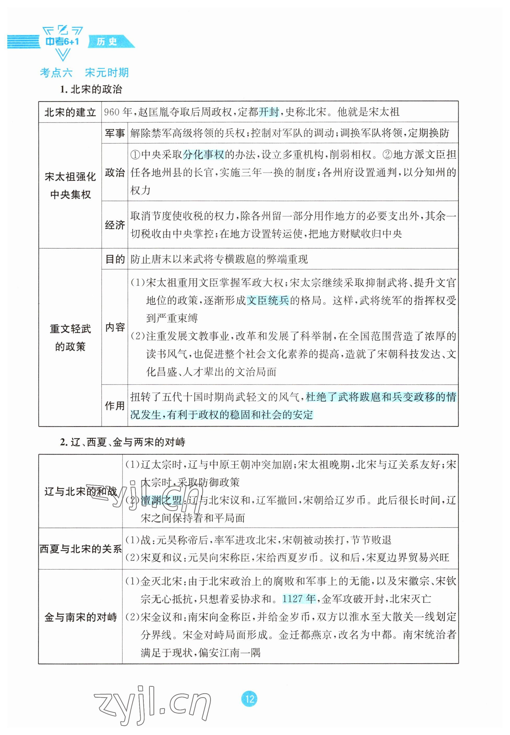 2023年中考6加1歷史達(dá)州專版 參考答案第12頁