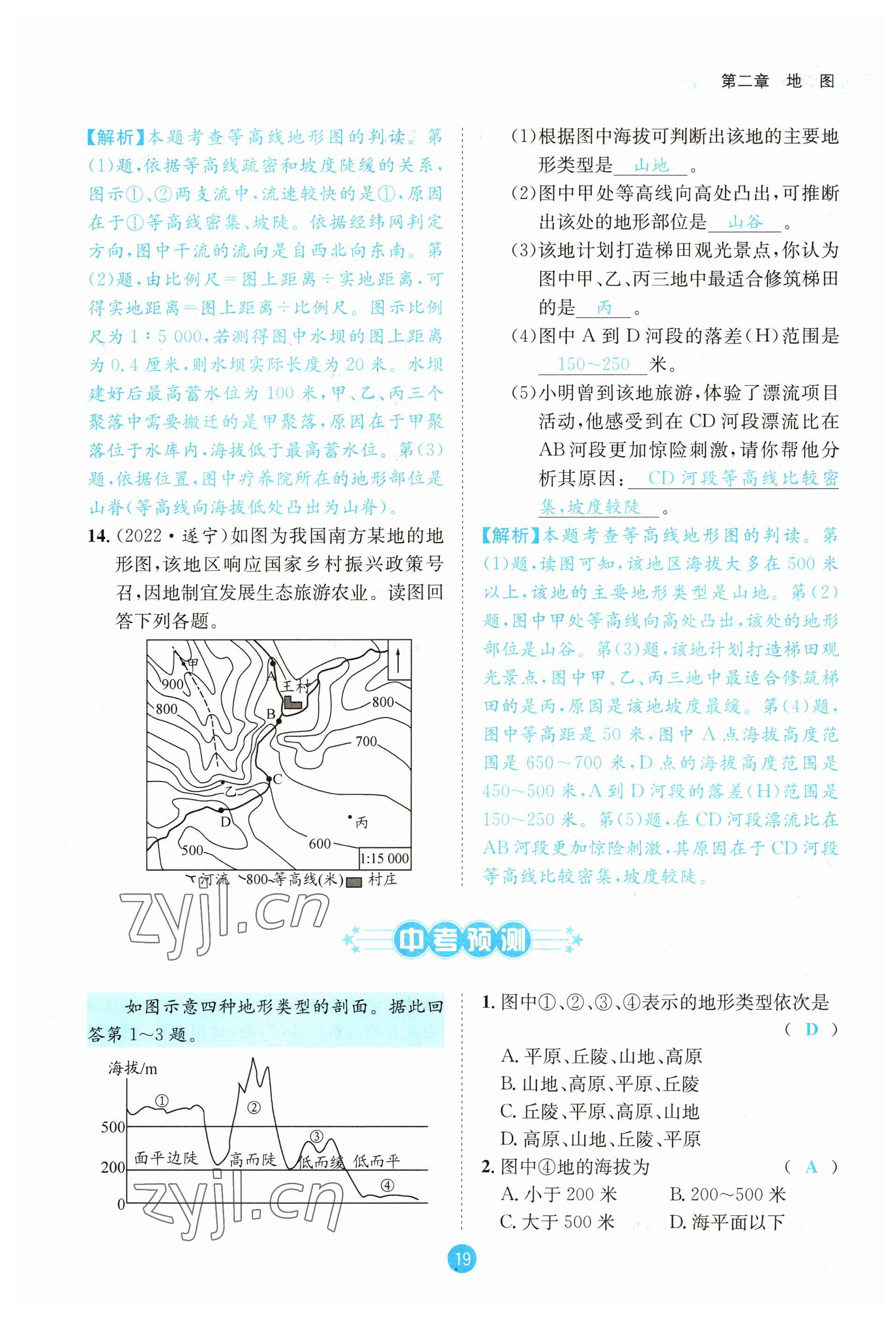 2023年中考6加1地理商務(wù)星球版達州專版 參考答案第19頁