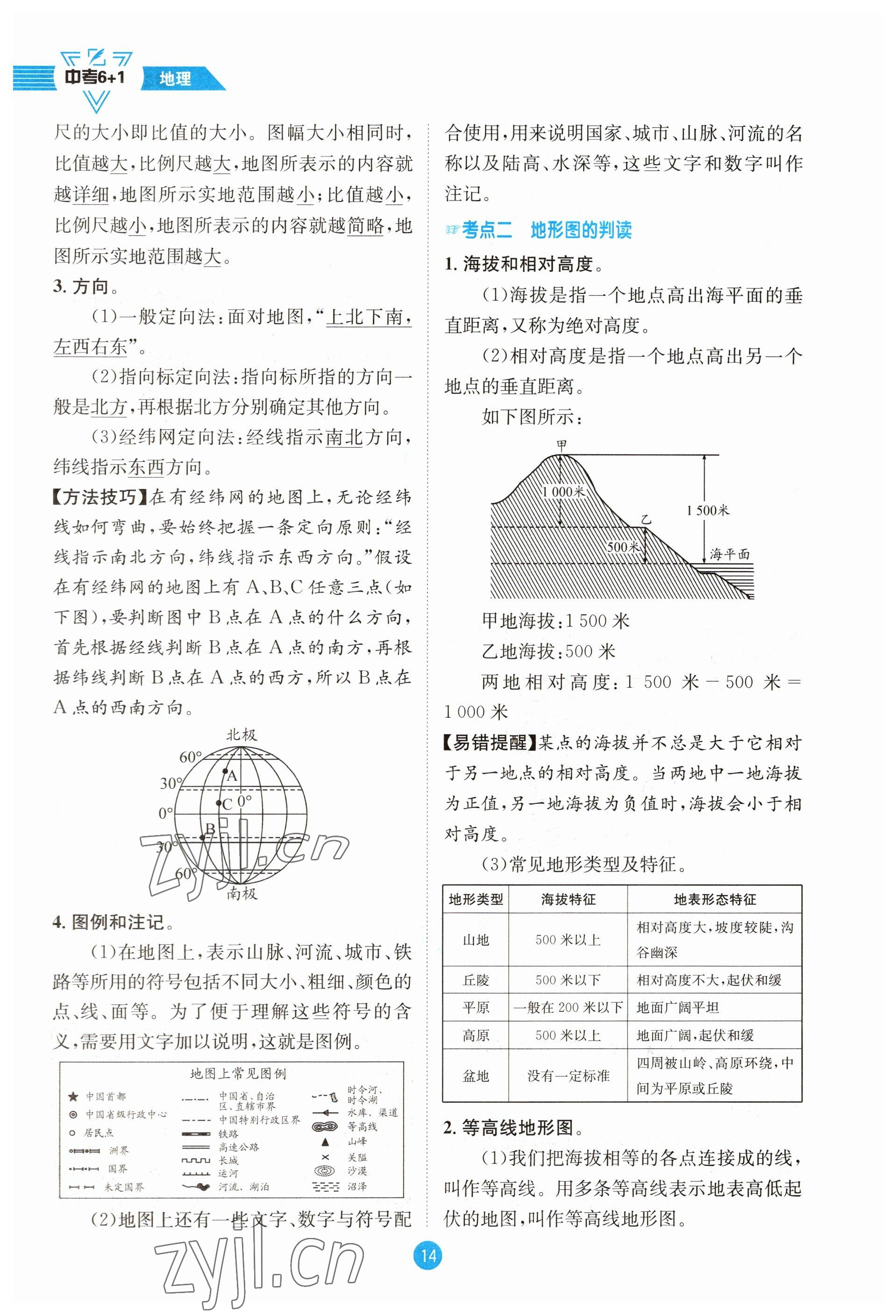 2023年中考6加1地理商務(wù)星球版達(dá)州專版 參考答案第14頁