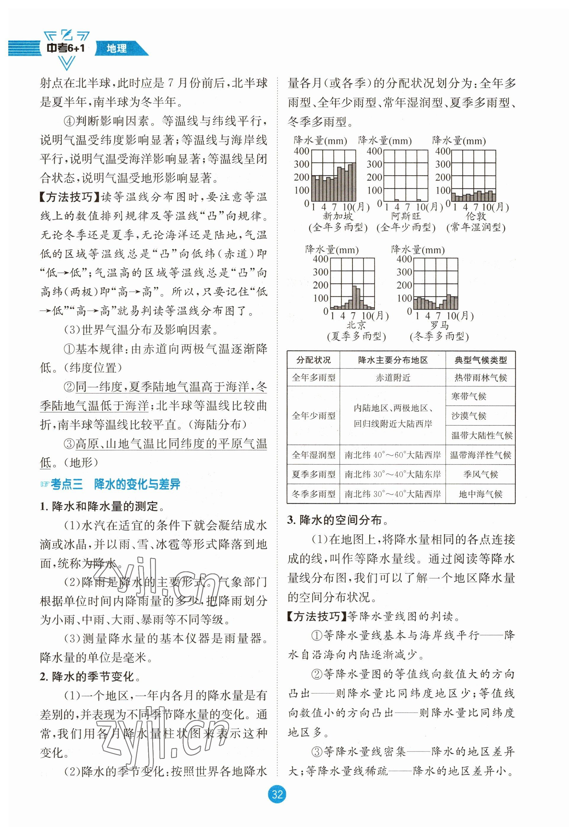 2023年中考6加1地理商務(wù)星球版達(dá)州專版 參考答案第32頁