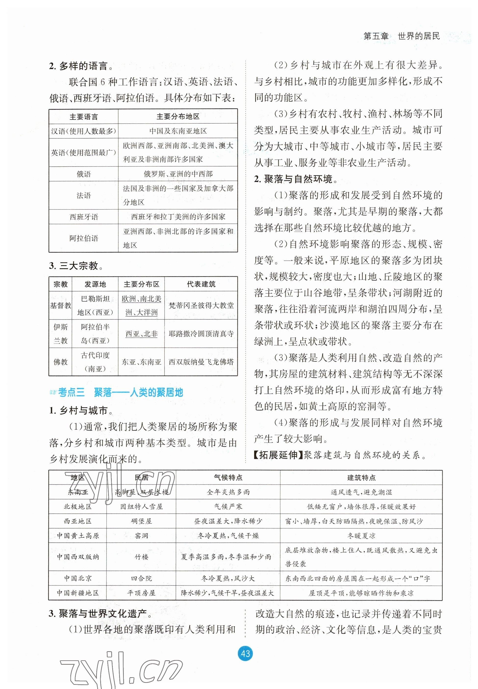 2023年中考6加1地理商務(wù)星球版達(dá)州專(zhuān)版 參考答案第43頁(yè)