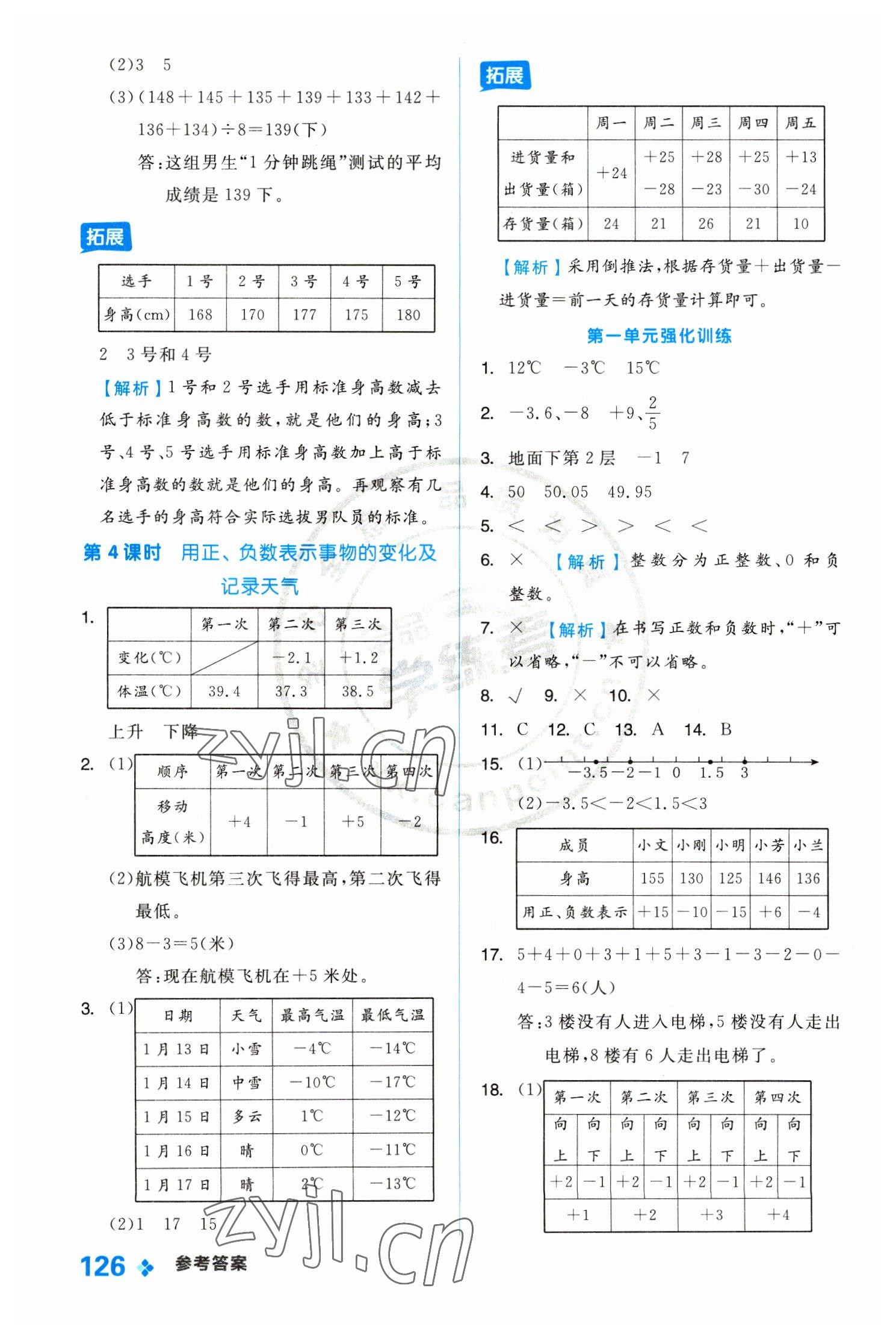 2023年全品学练考六年级数学下册冀教版 参考答案第2页