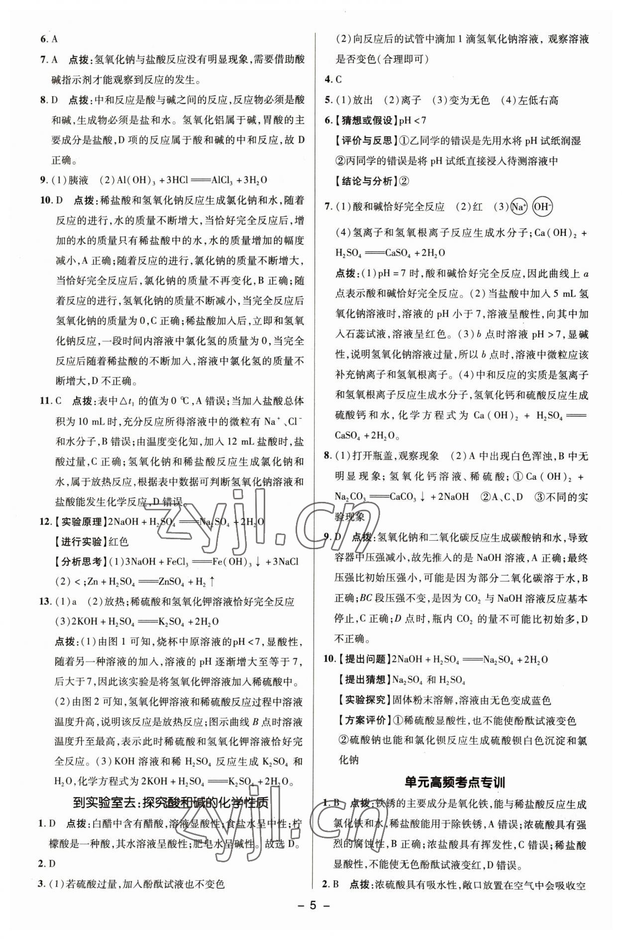 2023年綜合應(yīng)用創(chuàng)新題典中點(diǎn)九年級化學(xué)下冊魯教版 參考答案第4頁