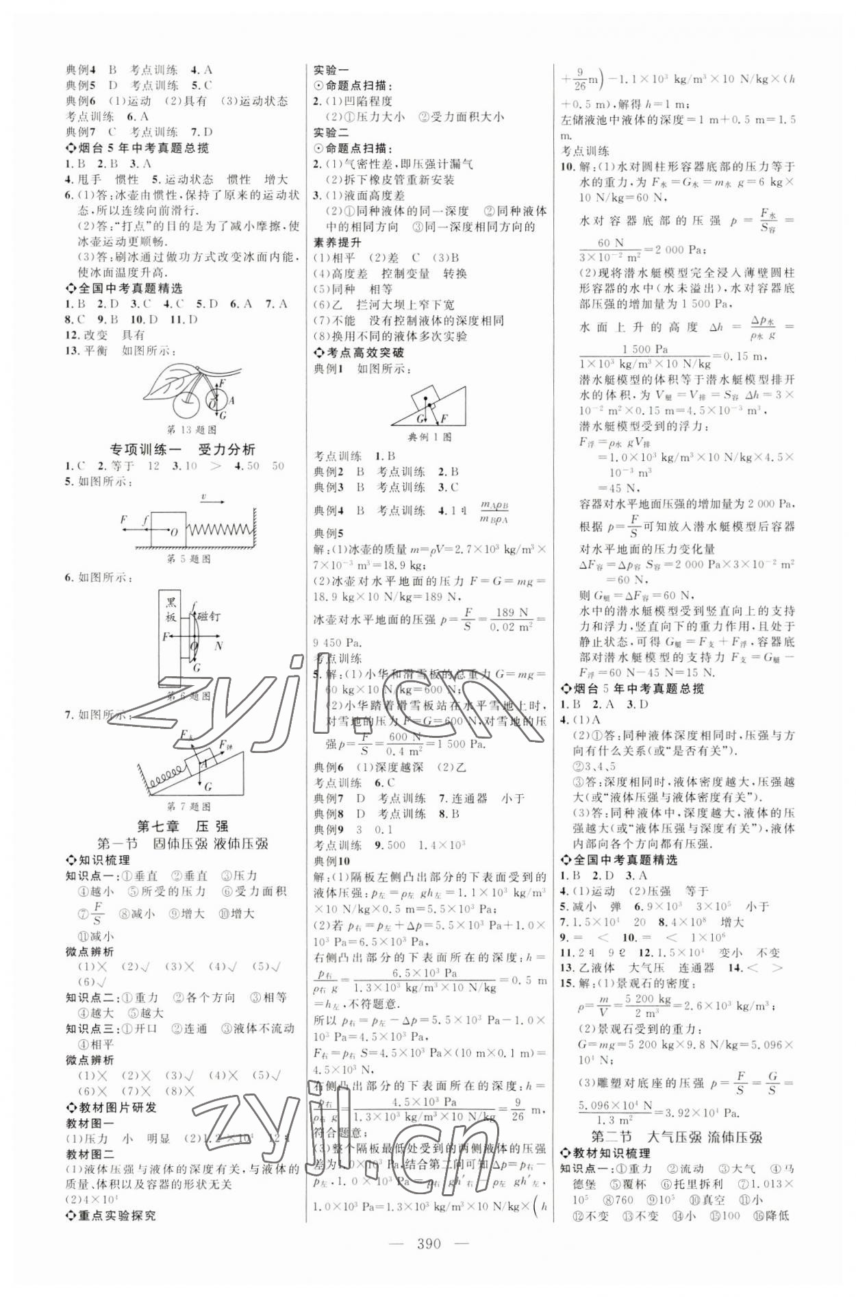 2023年初中总复习全程导航物理烟台专版 参考答案第5页