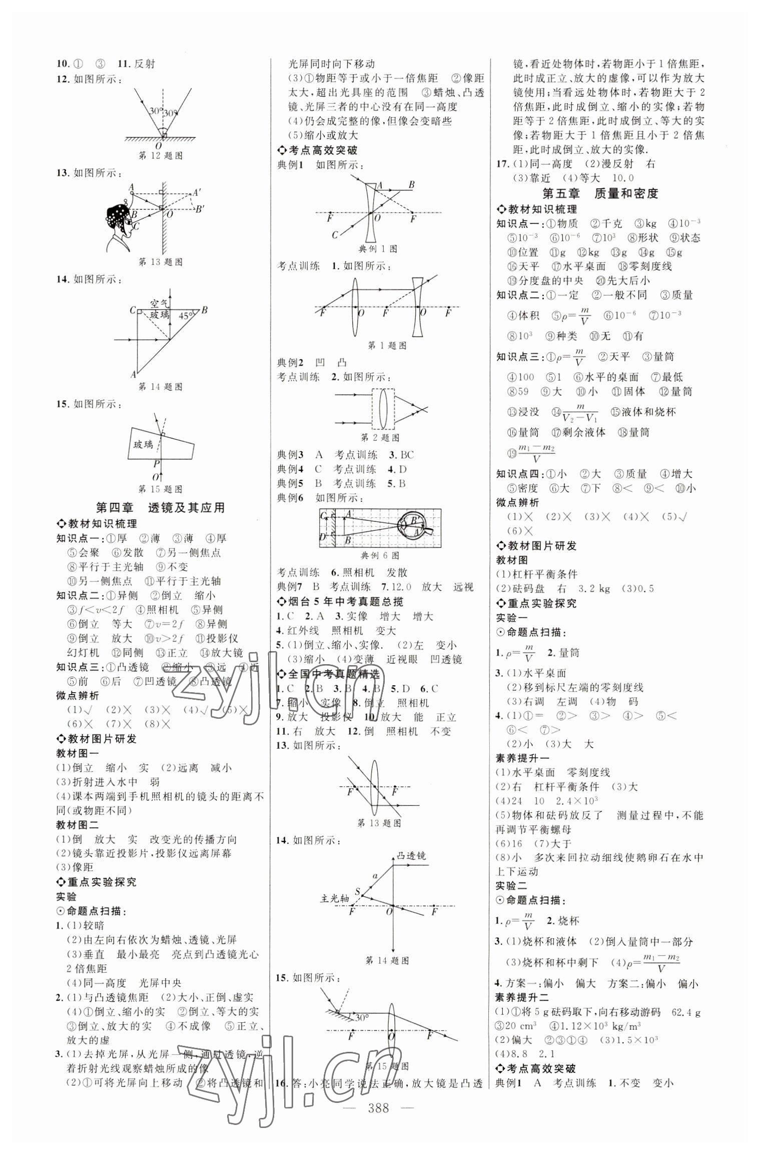 2023年初中总复习全程导航物理烟台专版 参考答案第3页