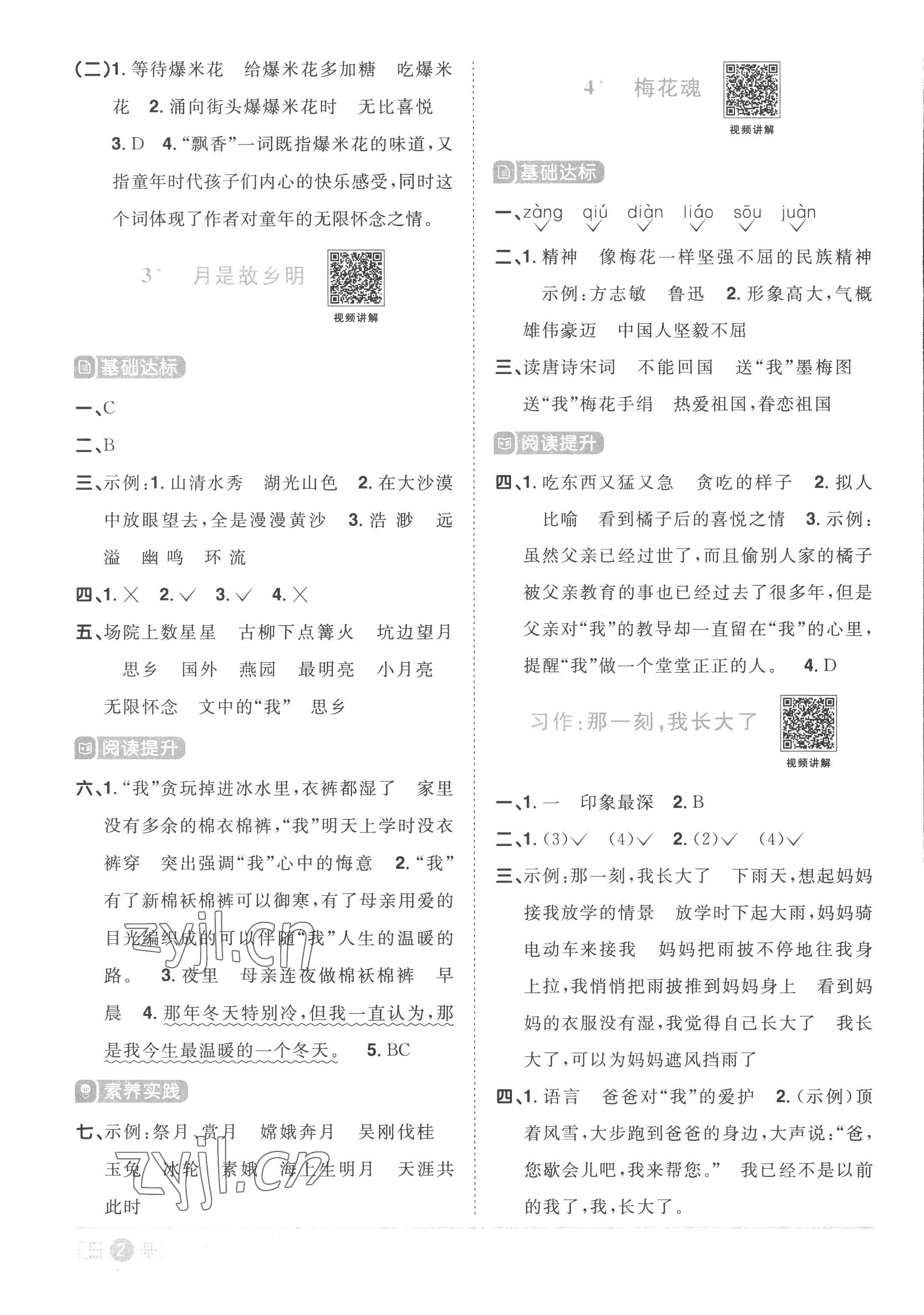 2023年阳光同学课时优化作业五年级语文下册人教版菏泽专版 第2页