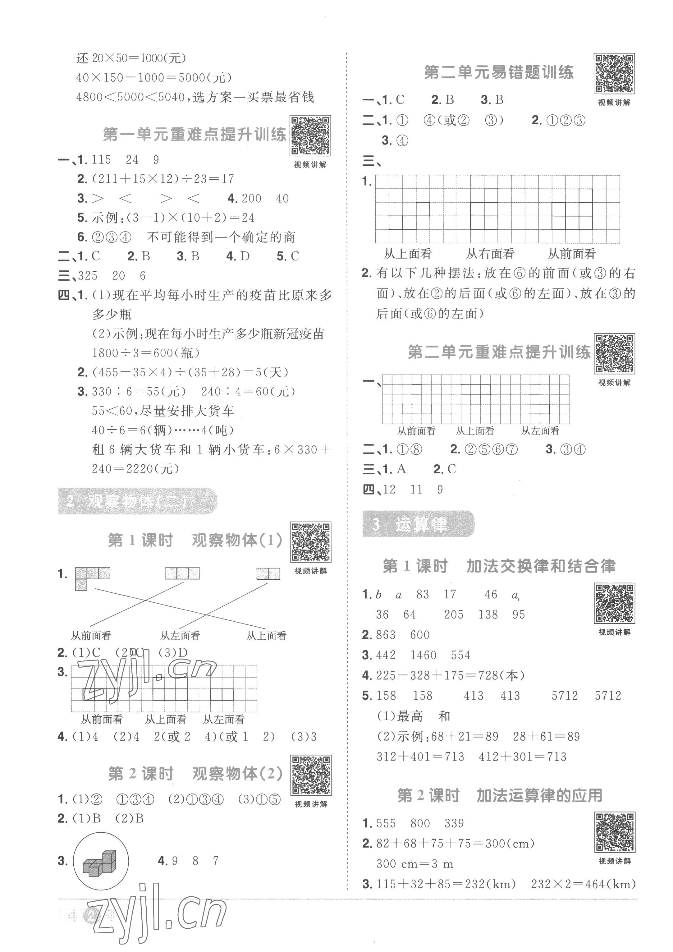 2023年陽(yáng)光同學(xué)課時(shí)優(yōu)化作業(yè)四年級(jí)數(shù)學(xué)下冊(cè)人教版菏澤專版 第2頁(yè)