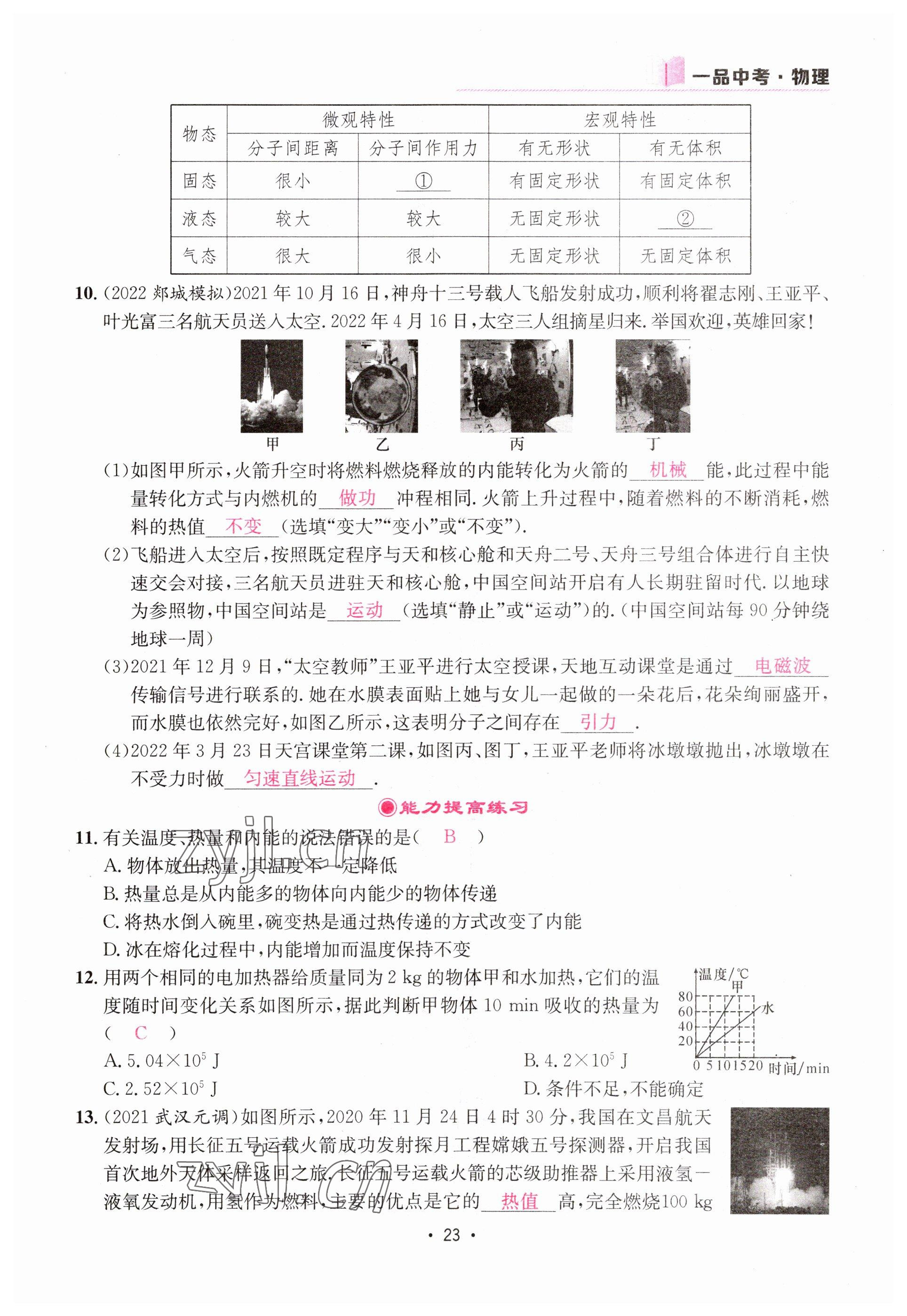 2023年一品中考物理 參考答案第23頁