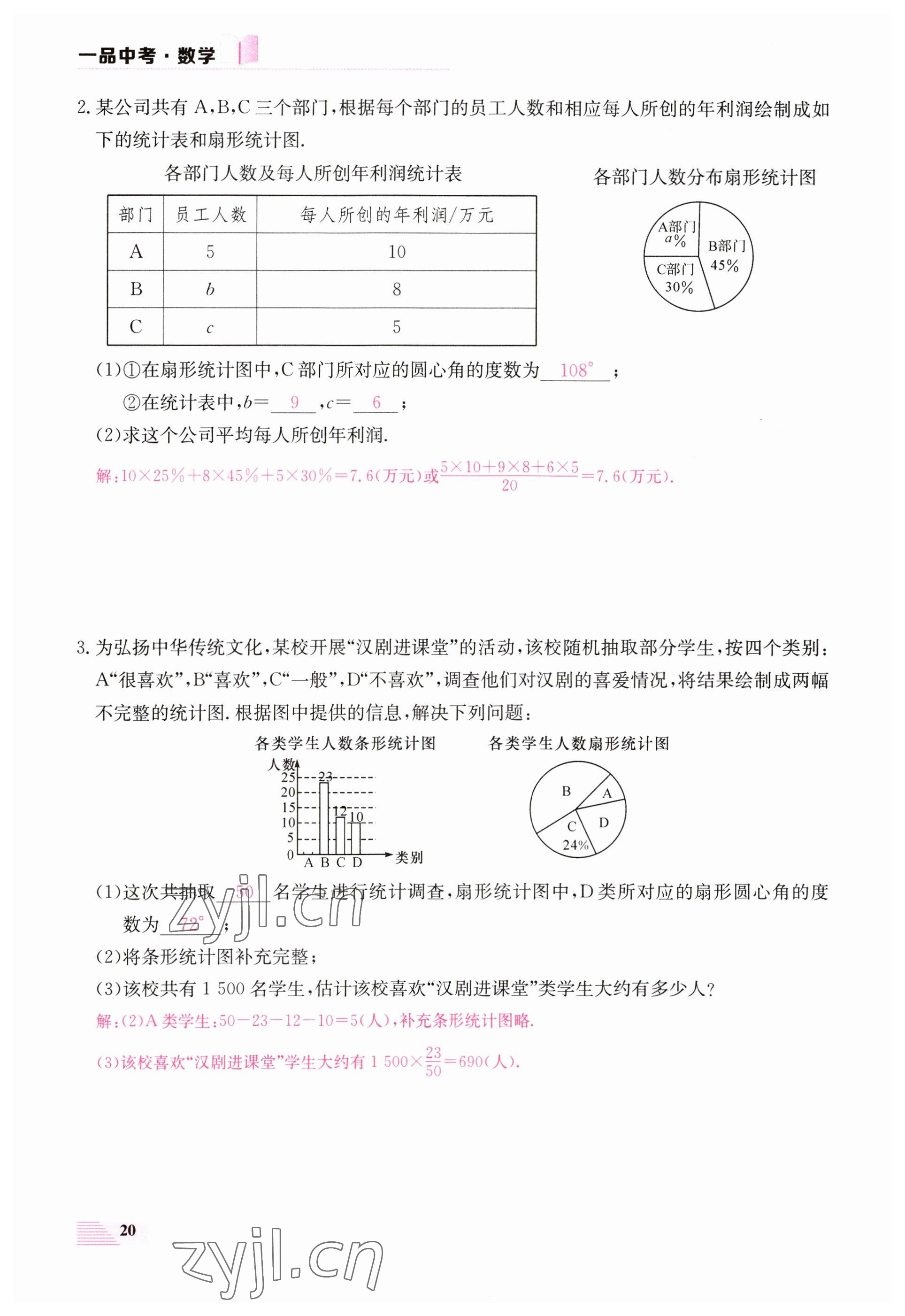 2023年一品中考數(shù)學(xué) 參考答案第20頁