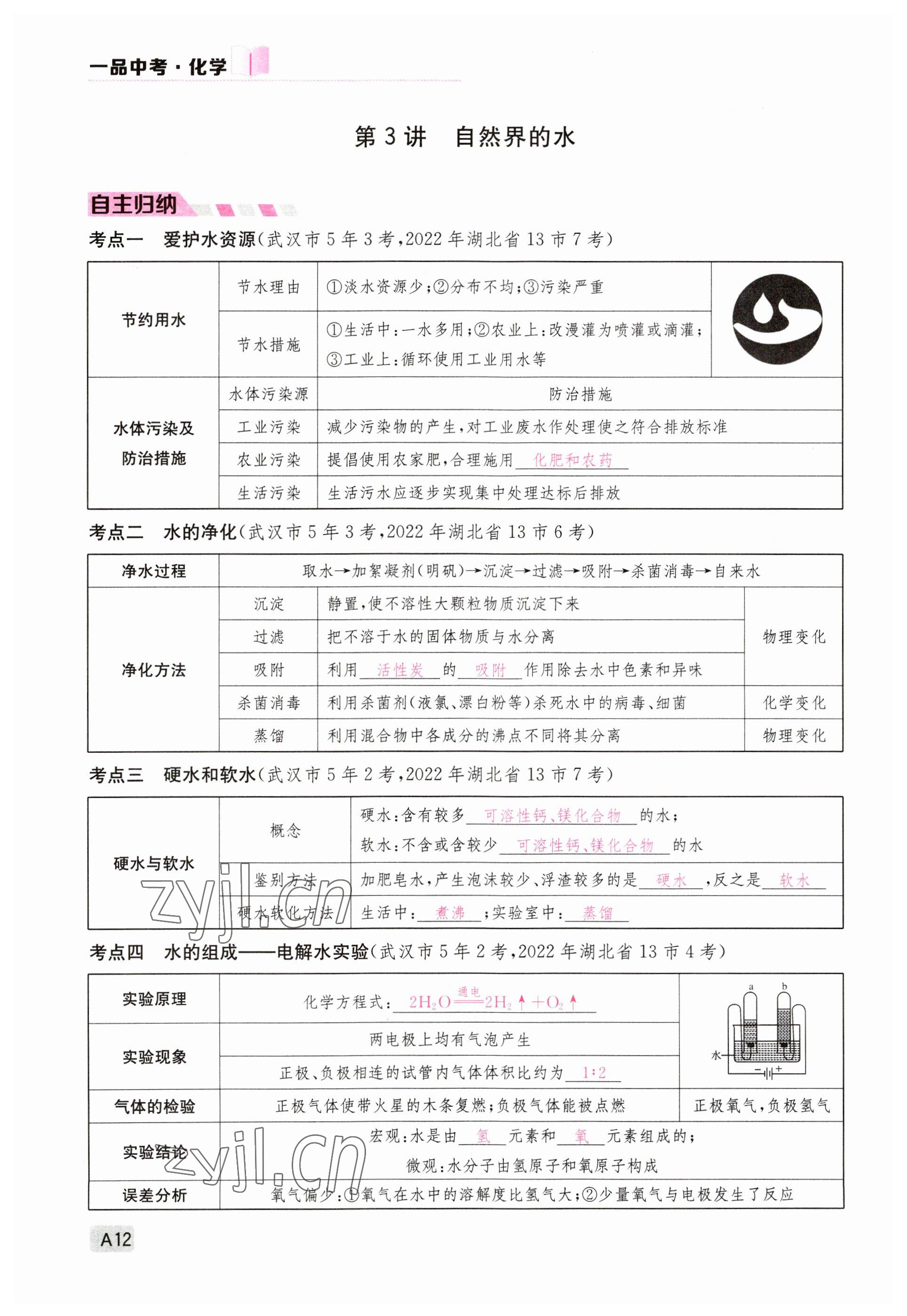 2023年一品中考化学 参考答案第12页