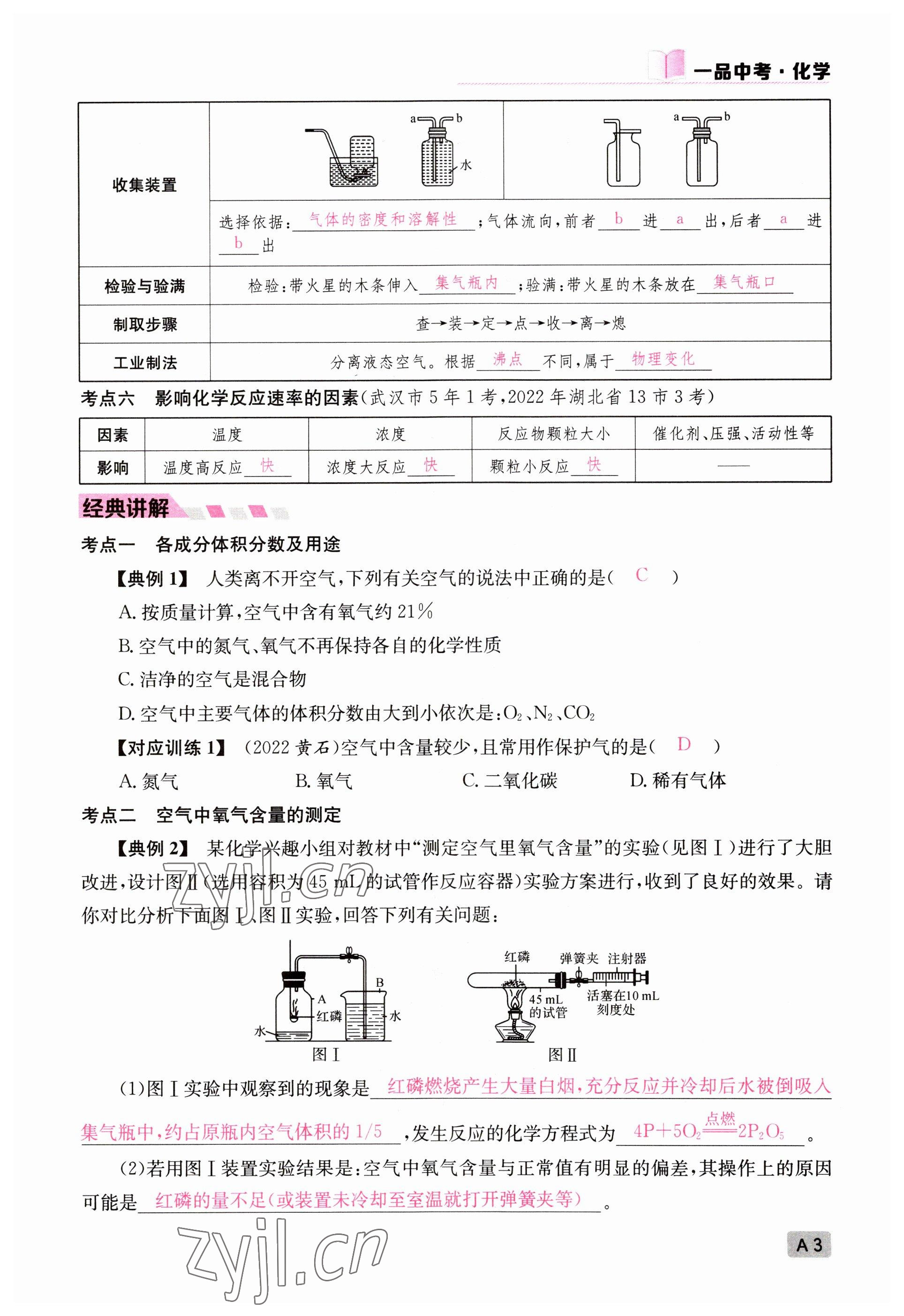 2023年一品中考化学 参考答案第3页