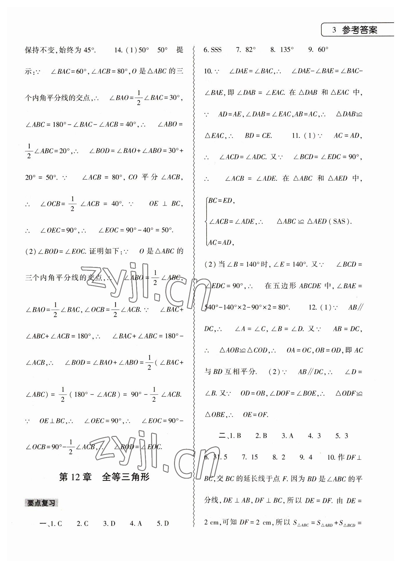 2023年寒假作业本大象出版社八年级数学人教版 第3页