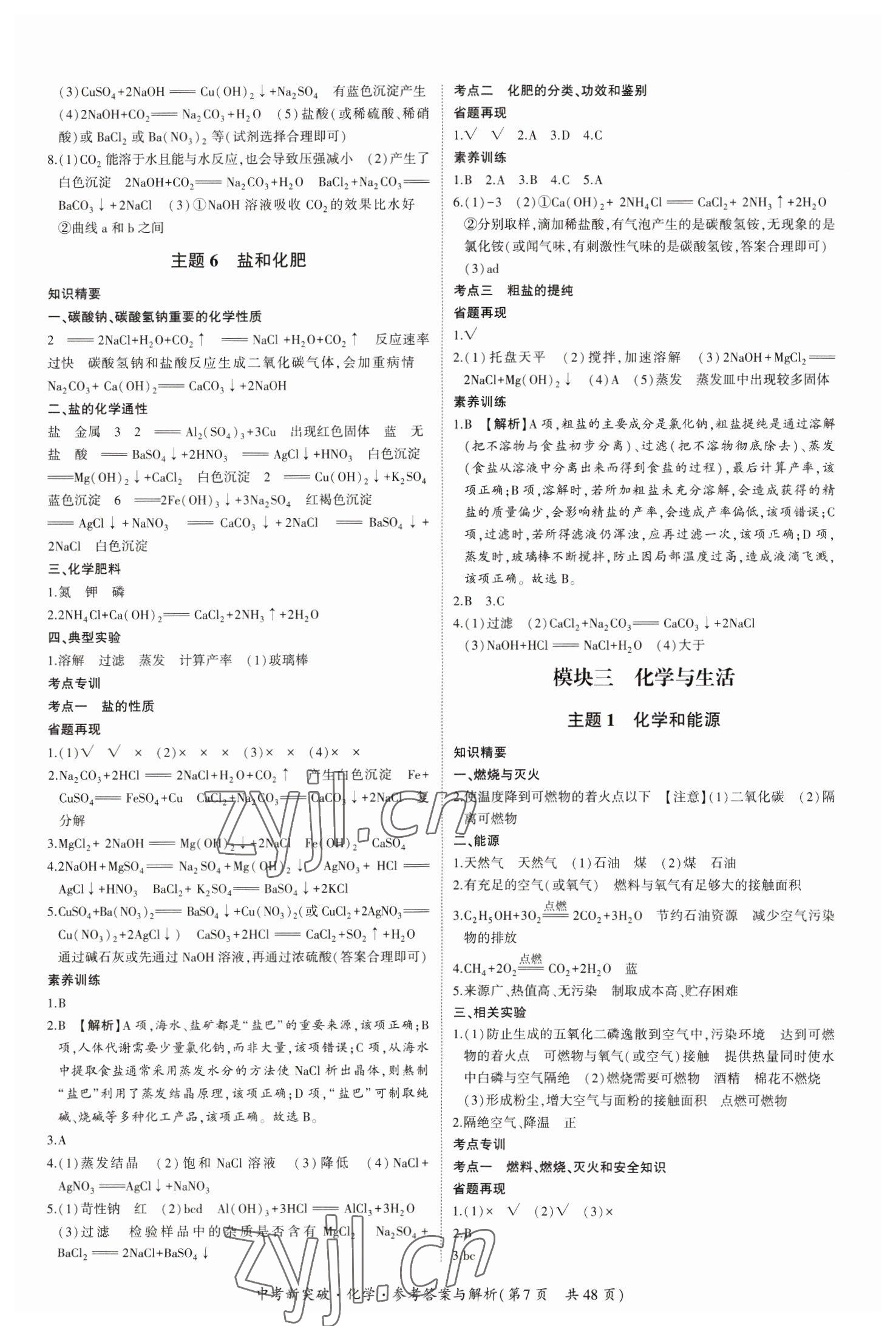 2023年中考新突破化學(xué)&nbsp;第7頁