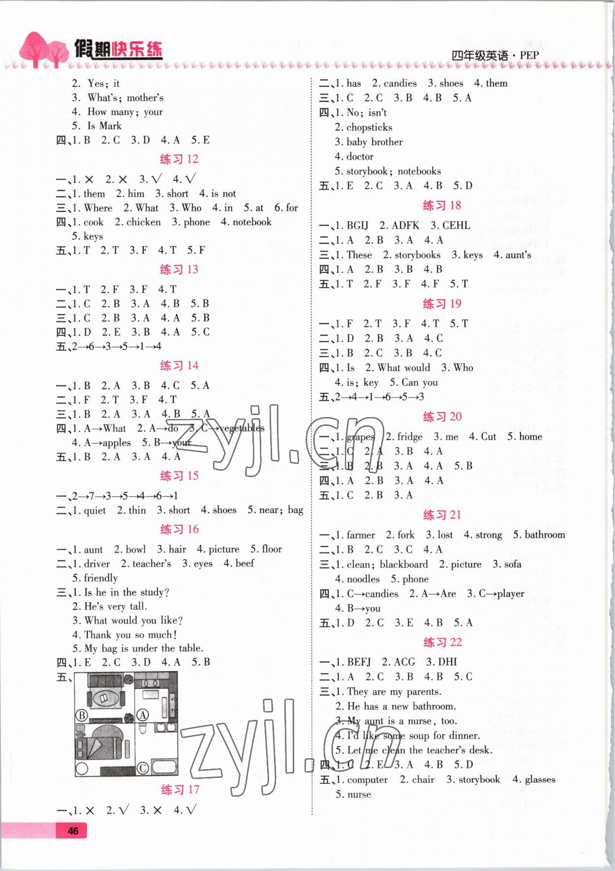 2023年金牌教辅假期快乐练培优寒假作业四年级英语人教版 第2页