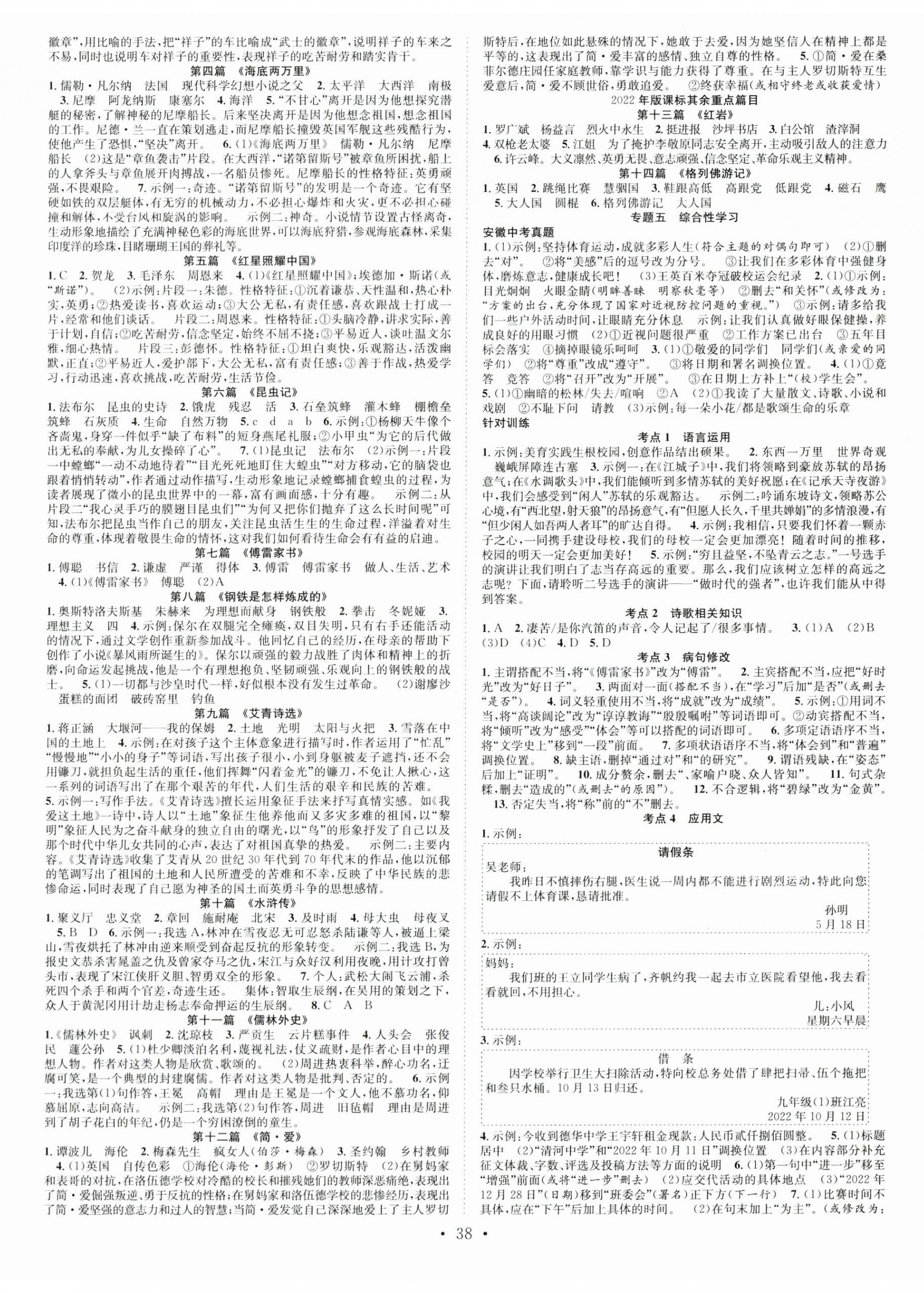 2023年贏在中考搶分王語文安徽中考 第2頁