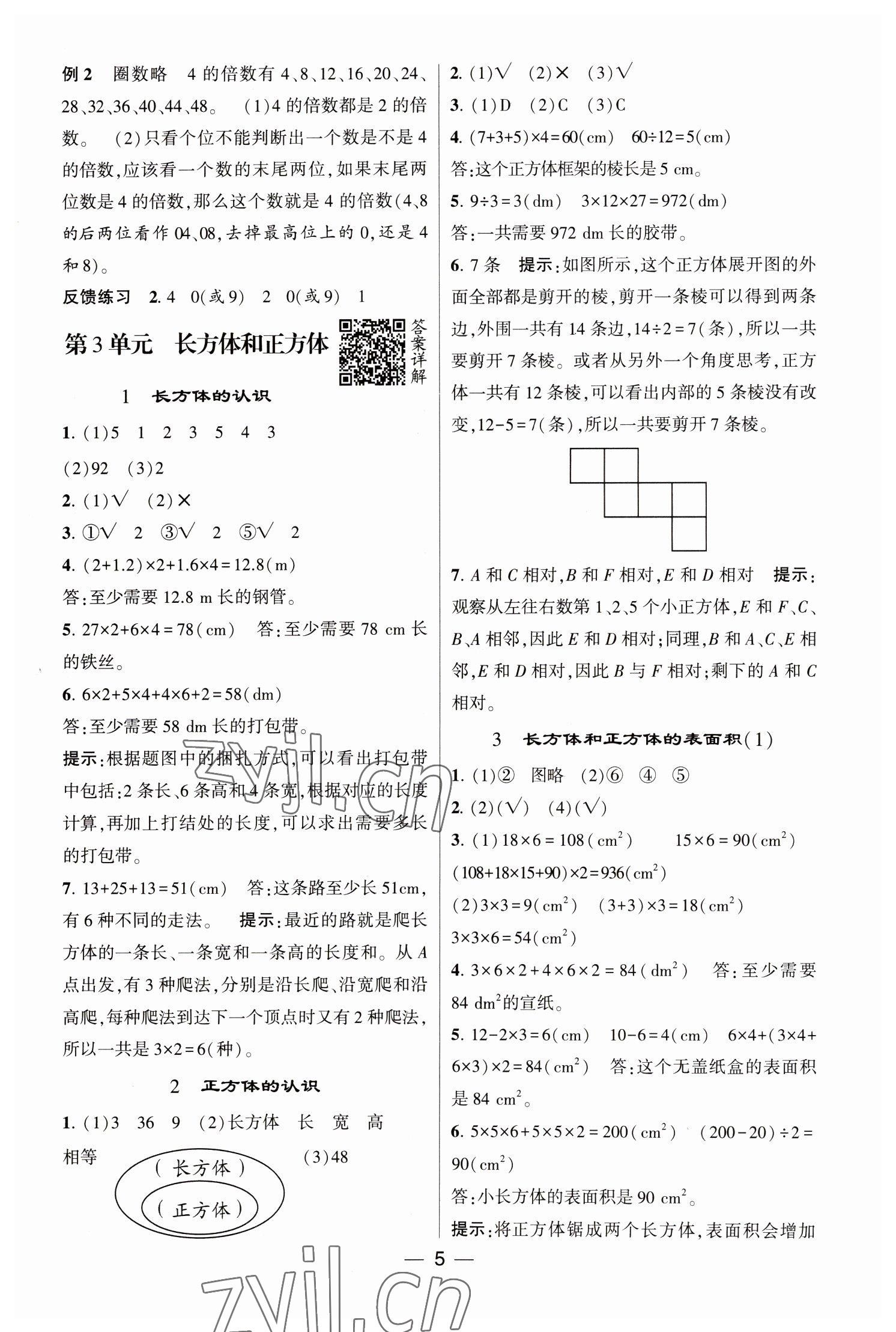 2023年經(jīng)綸學典提高班五年級數(shù)學下冊人教版 第5頁