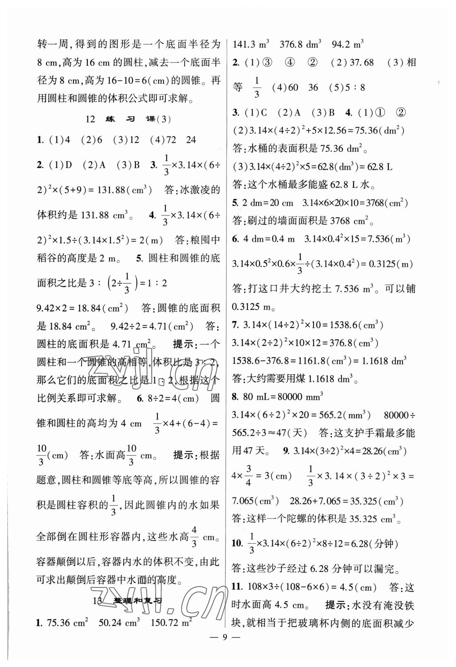 2023年經(jīng)綸學(xué)典提高班六年級(jí)數(shù)學(xué)下冊(cè)人教版 第9頁(yè)