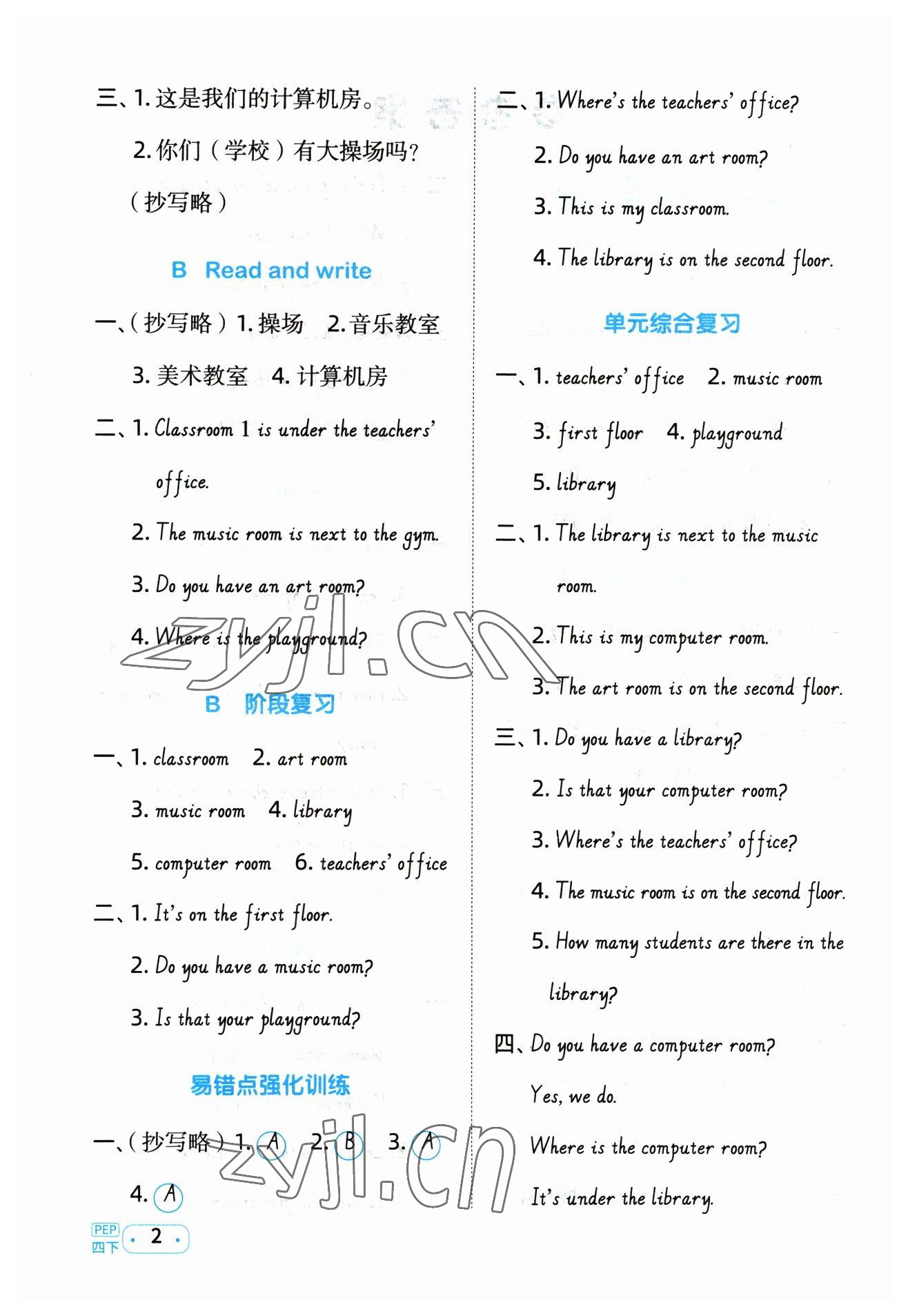 2023年陽(yáng)光同學(xué)默寫小達(dá)人四年級(jí)英語(yǔ)下冊(cè)人教PEP版 第2頁(yè)