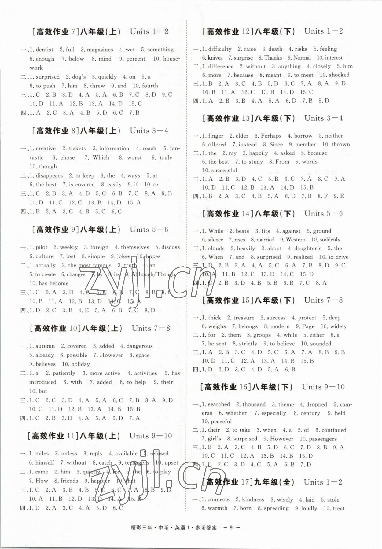 2023年精彩三年英語中考杭州專版&nbsp;第9頁