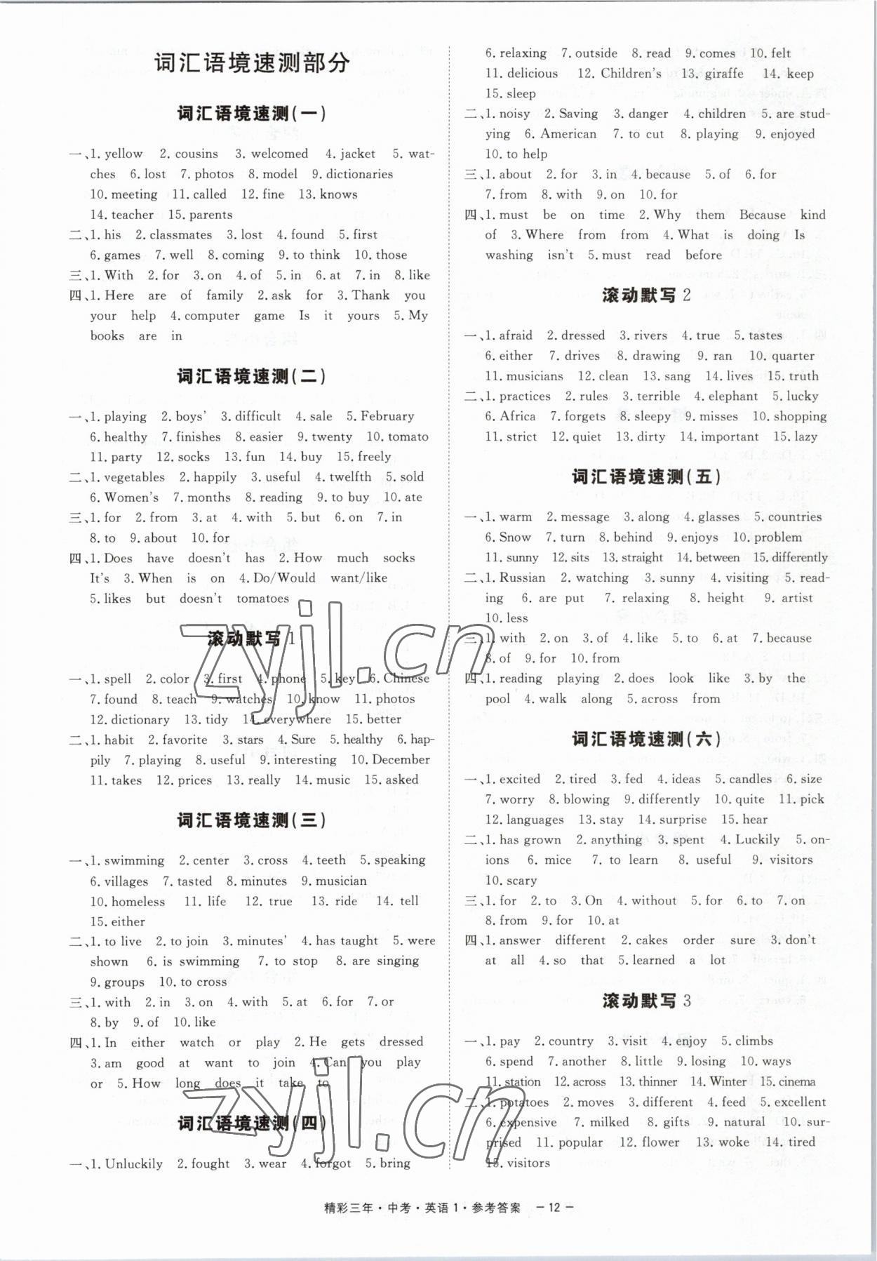 2023年精彩三年英語中考杭州專版&nbsp;第12頁