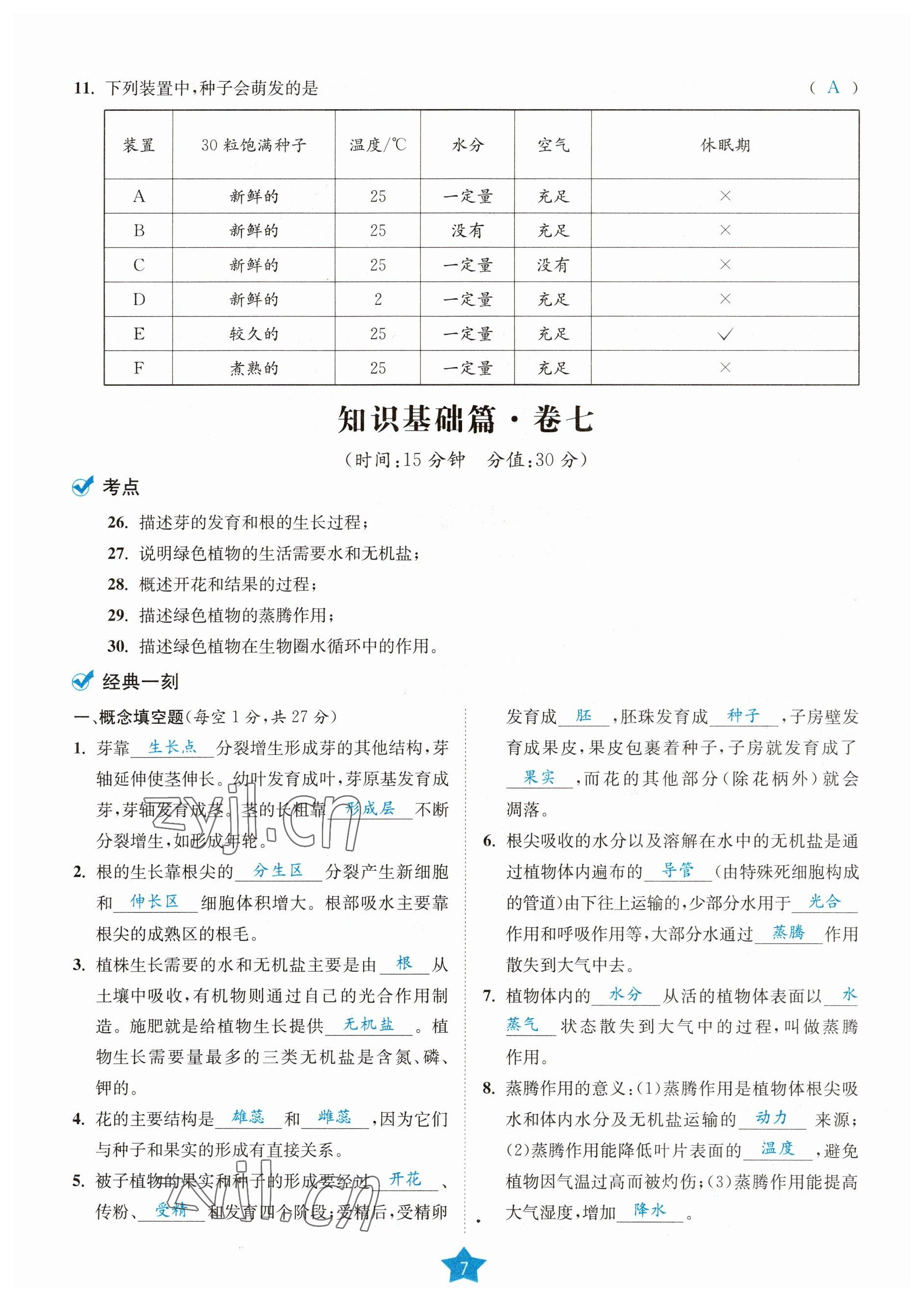 2023年決勝中考生物南充專版 參考答案第25頁