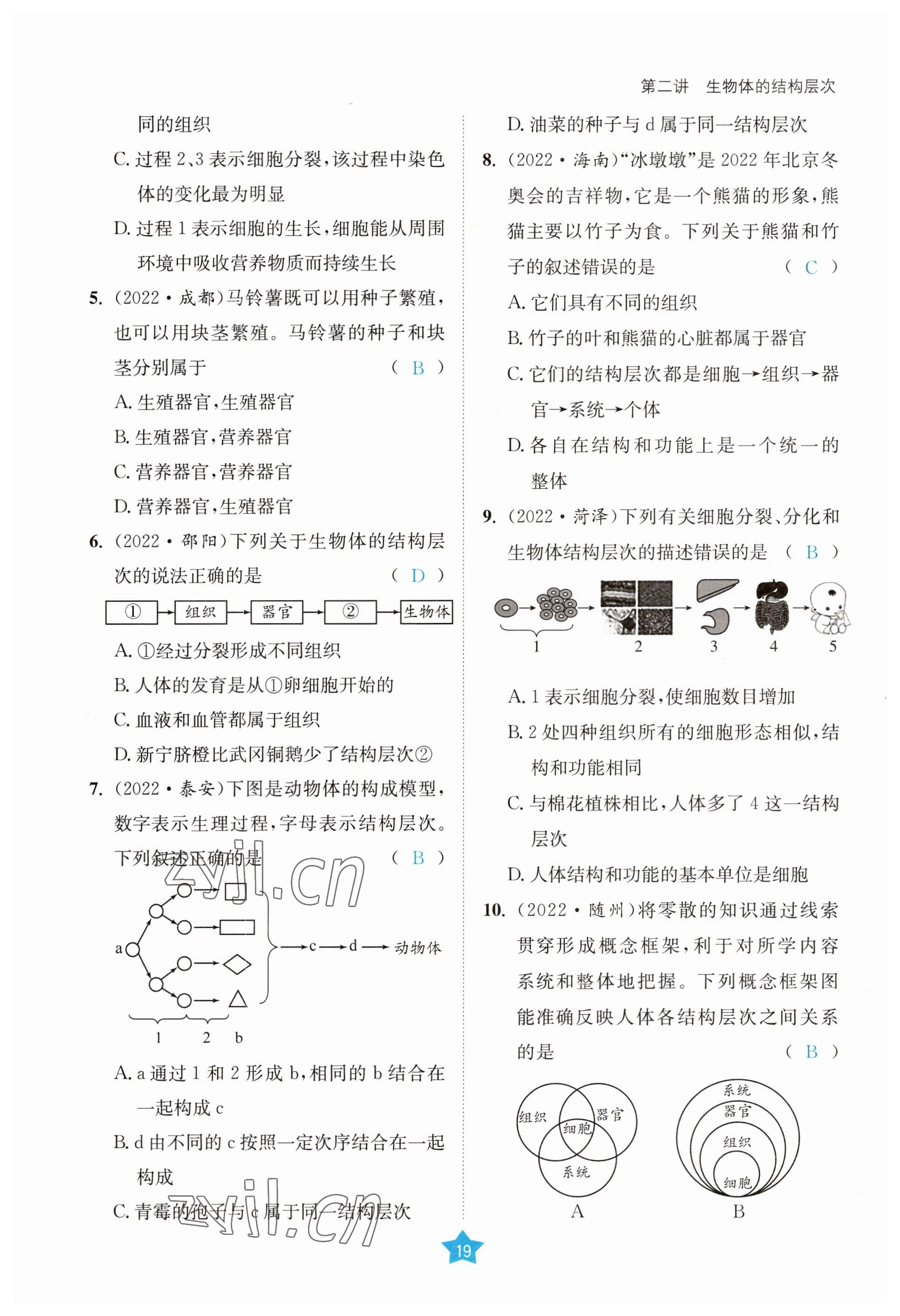 2023年決勝中考生物南充專版 參考答案第53頁