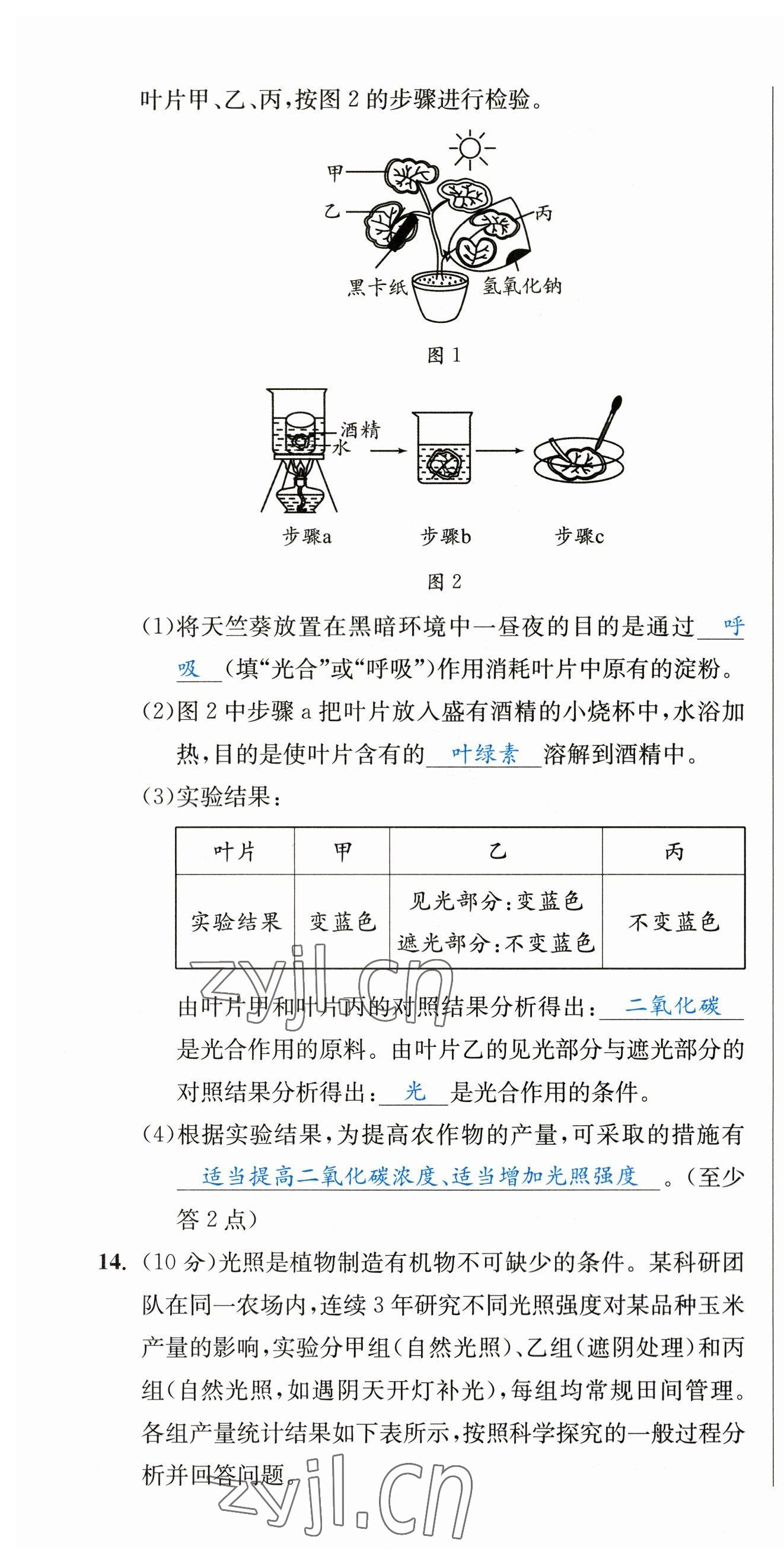 2023年決勝中考生物南充專版 參考答案第27頁