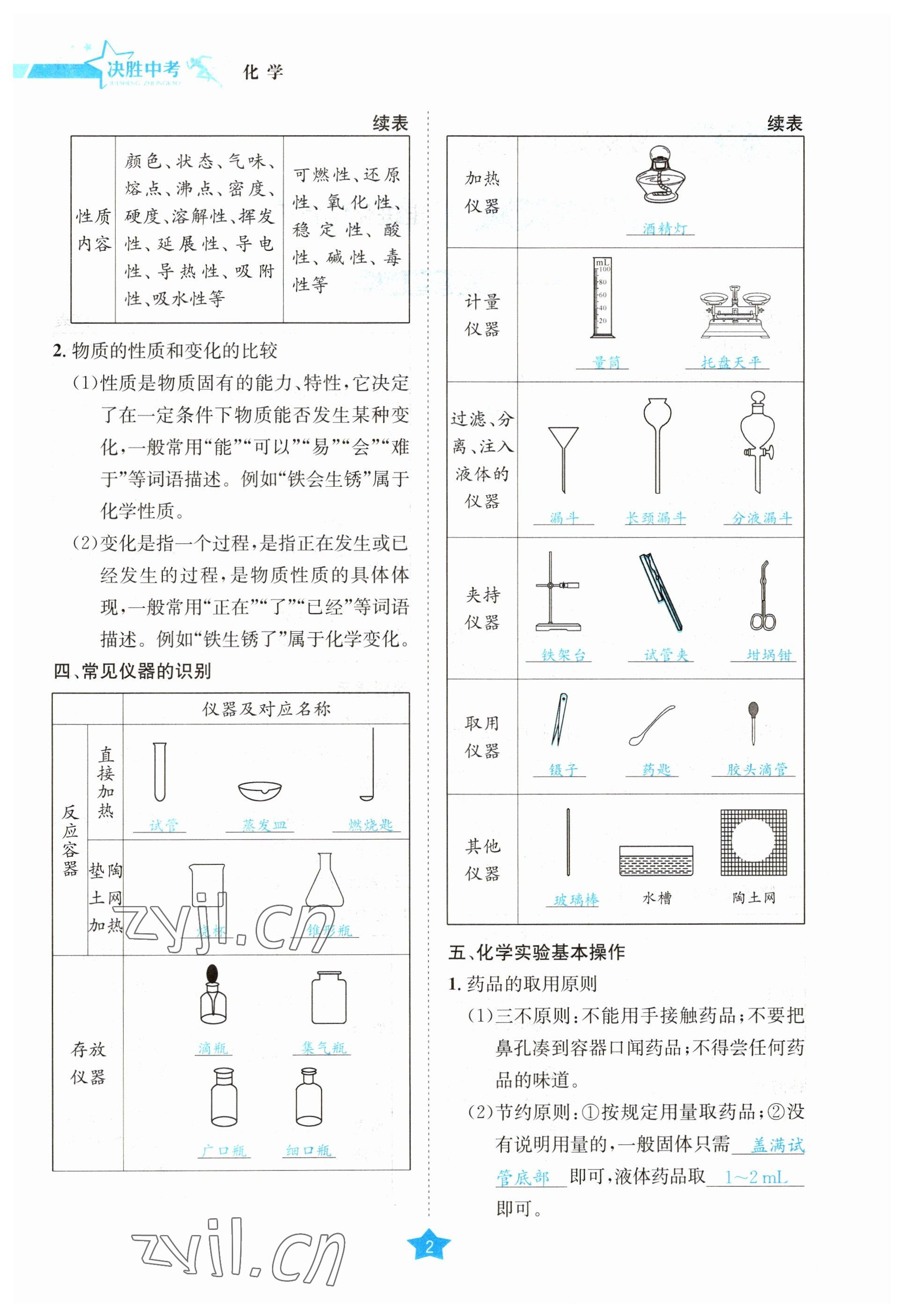 2023年決勝中考化學(xué)南充專版 參考答案第2頁