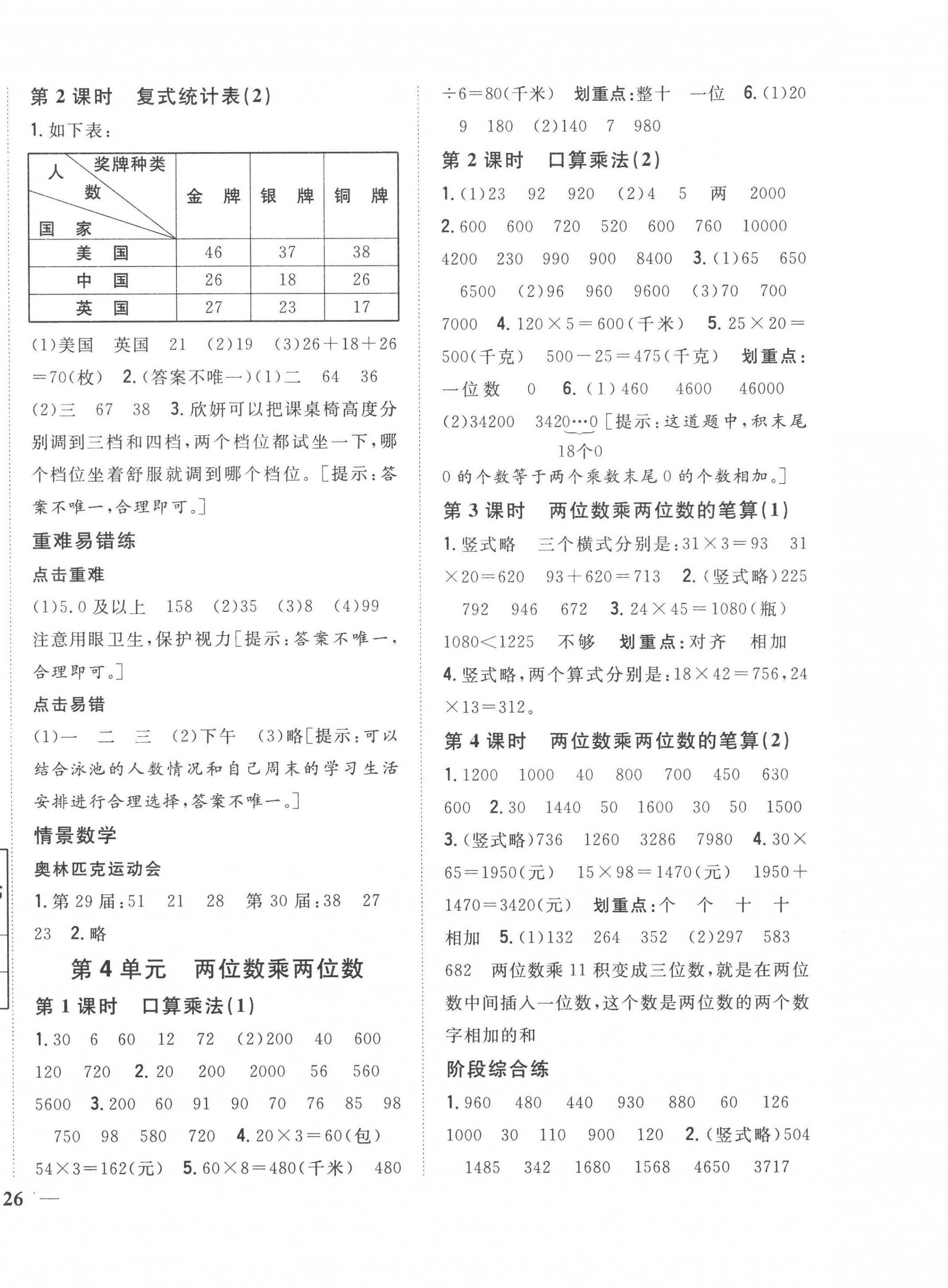 2023年全科王同步課時(shí)練習(xí)三年級(jí)數(shù)學(xué)下冊(cè)人教版 第4頁(yè)