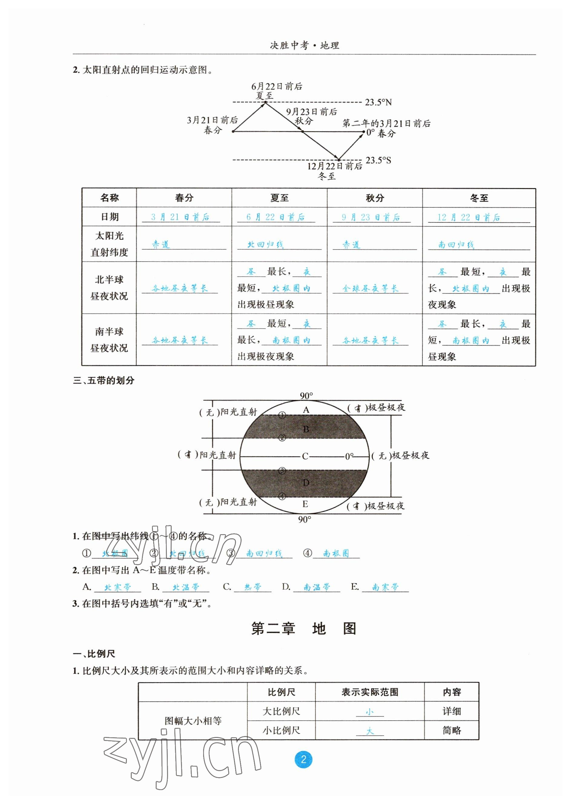 2023年決勝中考地理南充專版 參考答案第10頁