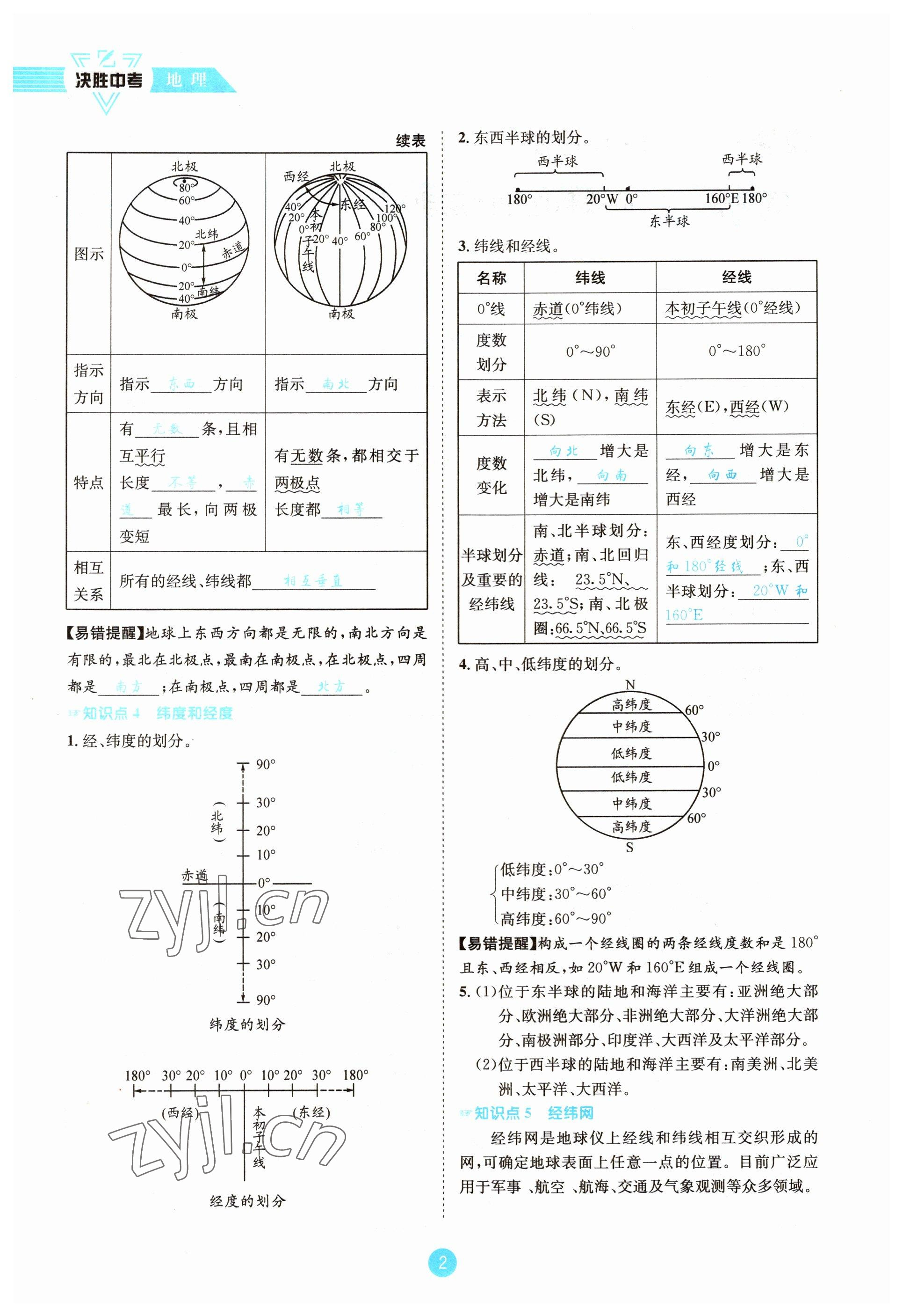 2023年決勝中考地理南充專版 參考答案第3頁