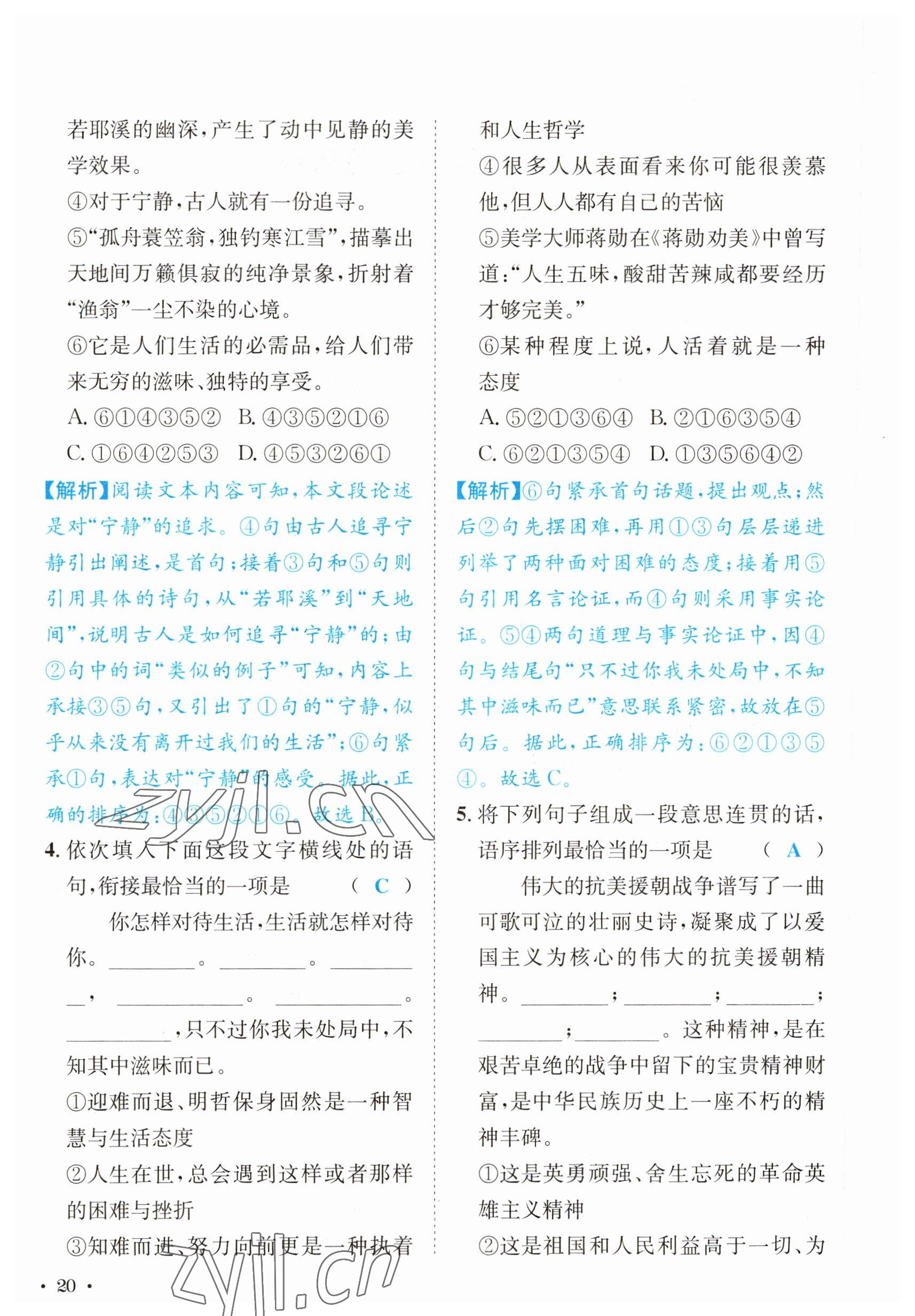 2023年决胜中考语文南充专版 参考答案第20页