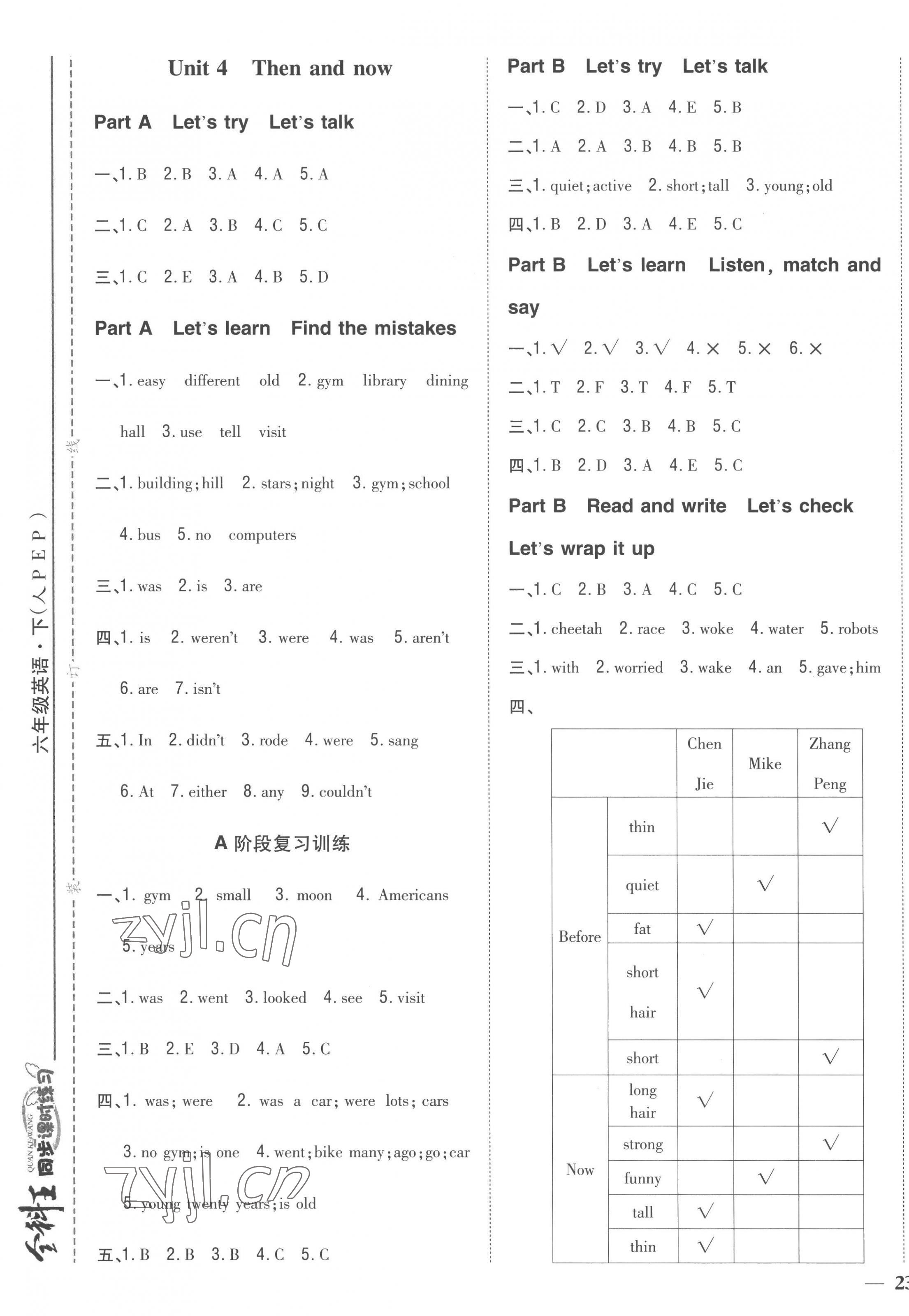 2023年全科王同步課時練習六年級英語下冊人教版 第5頁