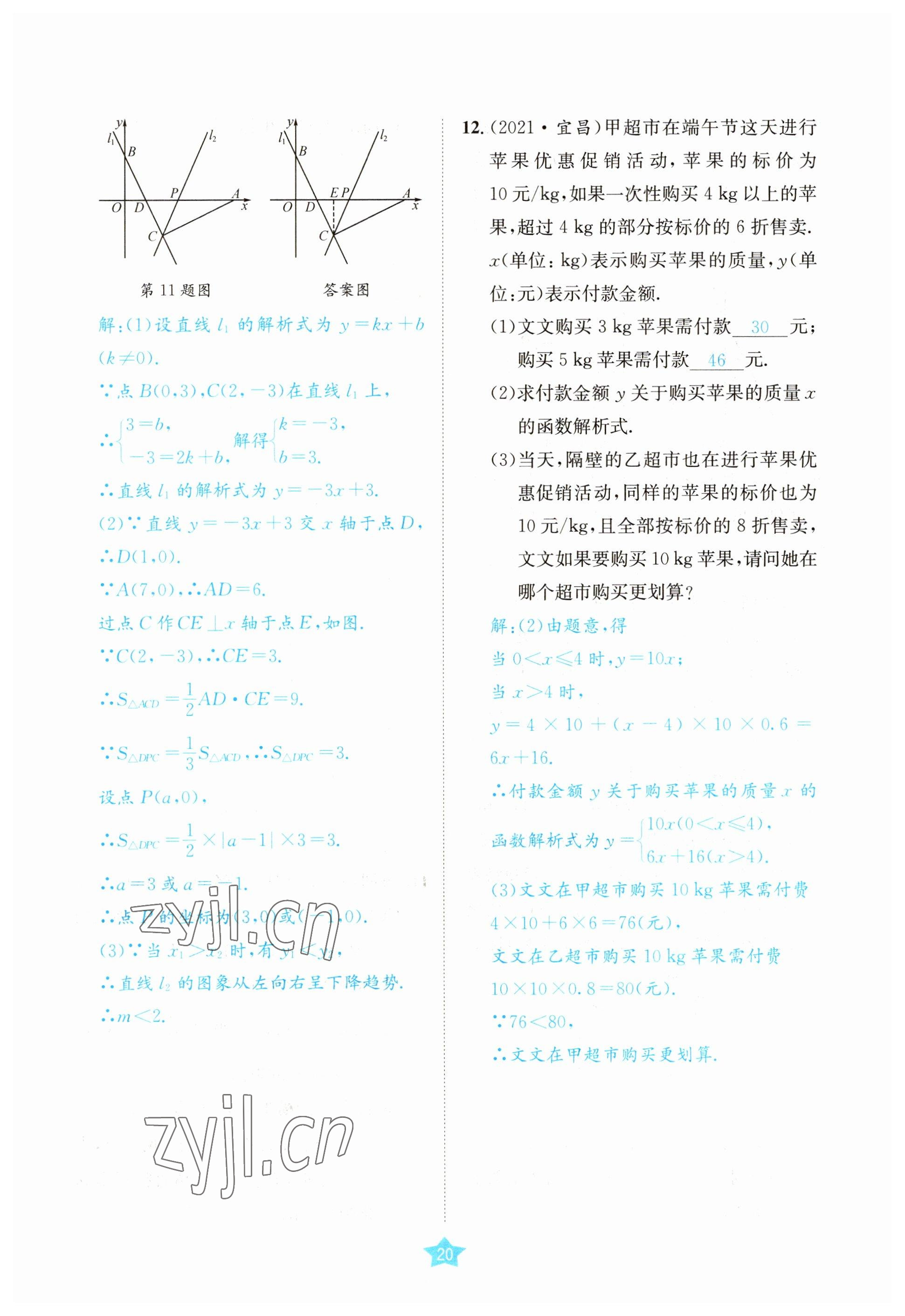 2023年决胜中考数学南充专版&nbsp;参考答案第44页