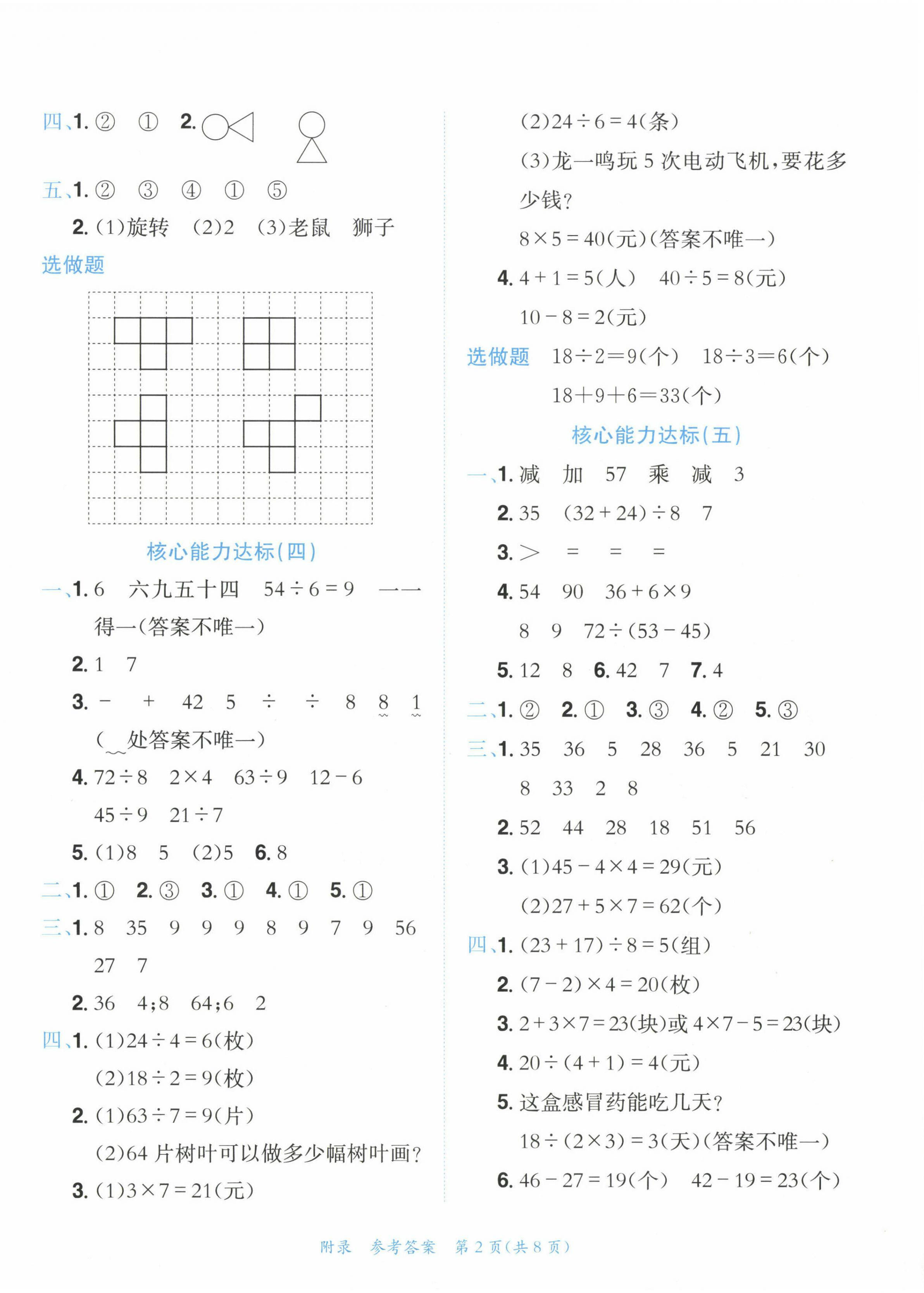 2023年黃岡小狀元達(dá)標(biāo)卷二年級數(shù)學(xué)下冊人教版 第2頁