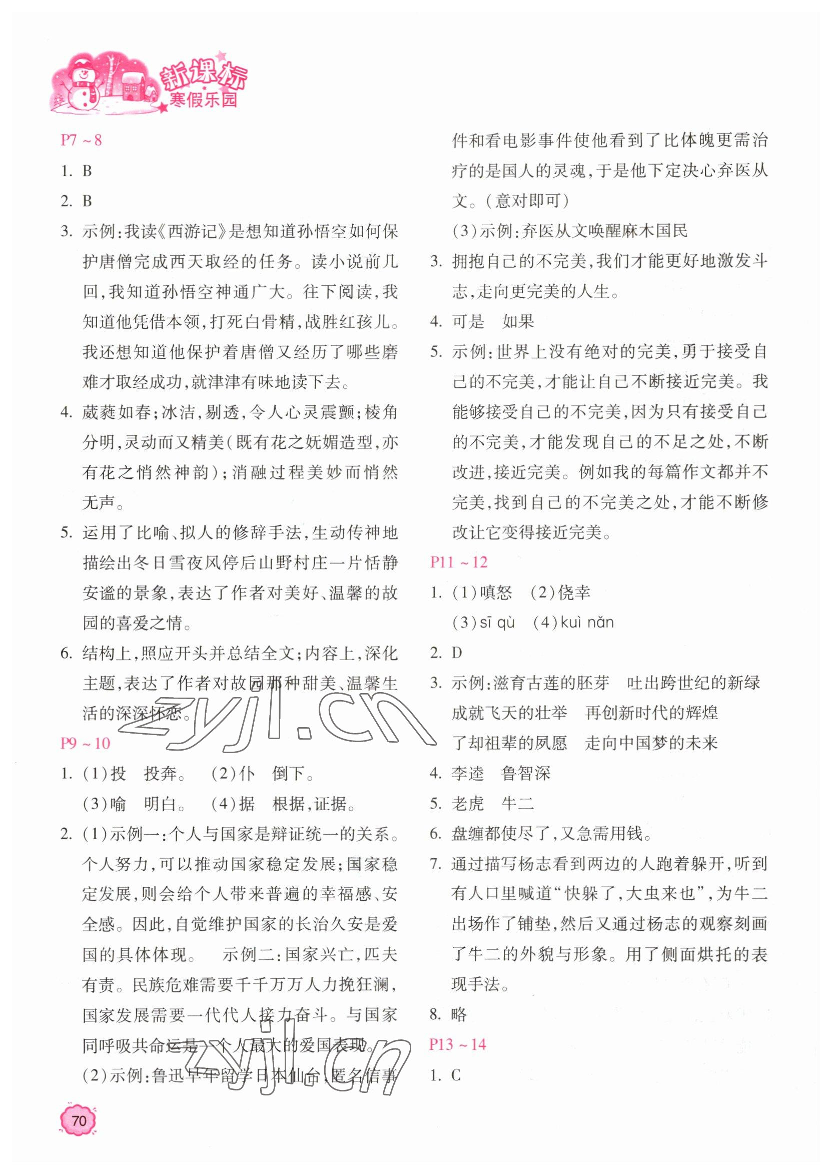 2023年新課標(biāo)寒假樂(lè)園九年級(jí)語(yǔ)文 第2頁(yè)