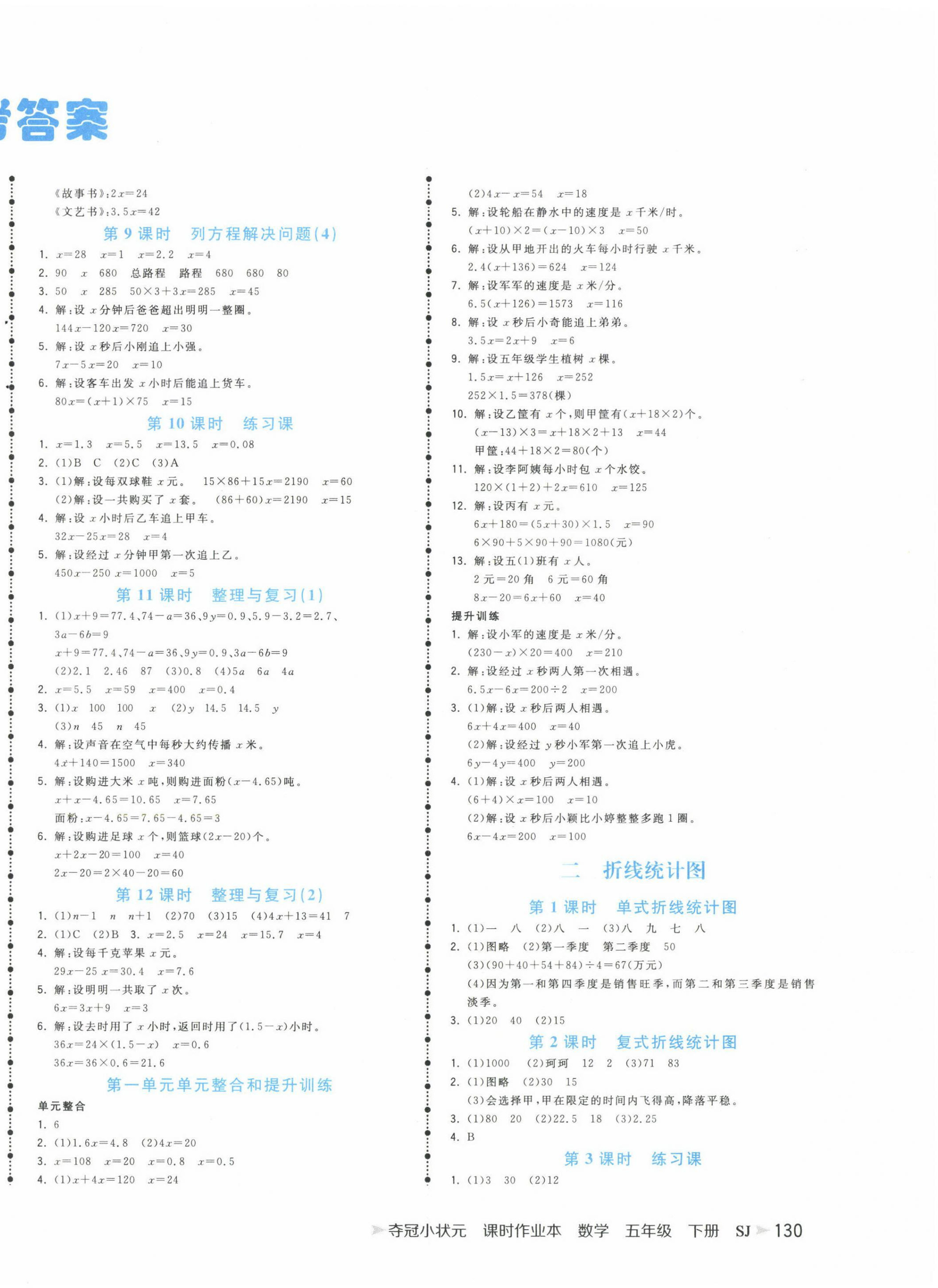 2023年夺冠小状元课时作业本五年级数学下册苏教版 第2页