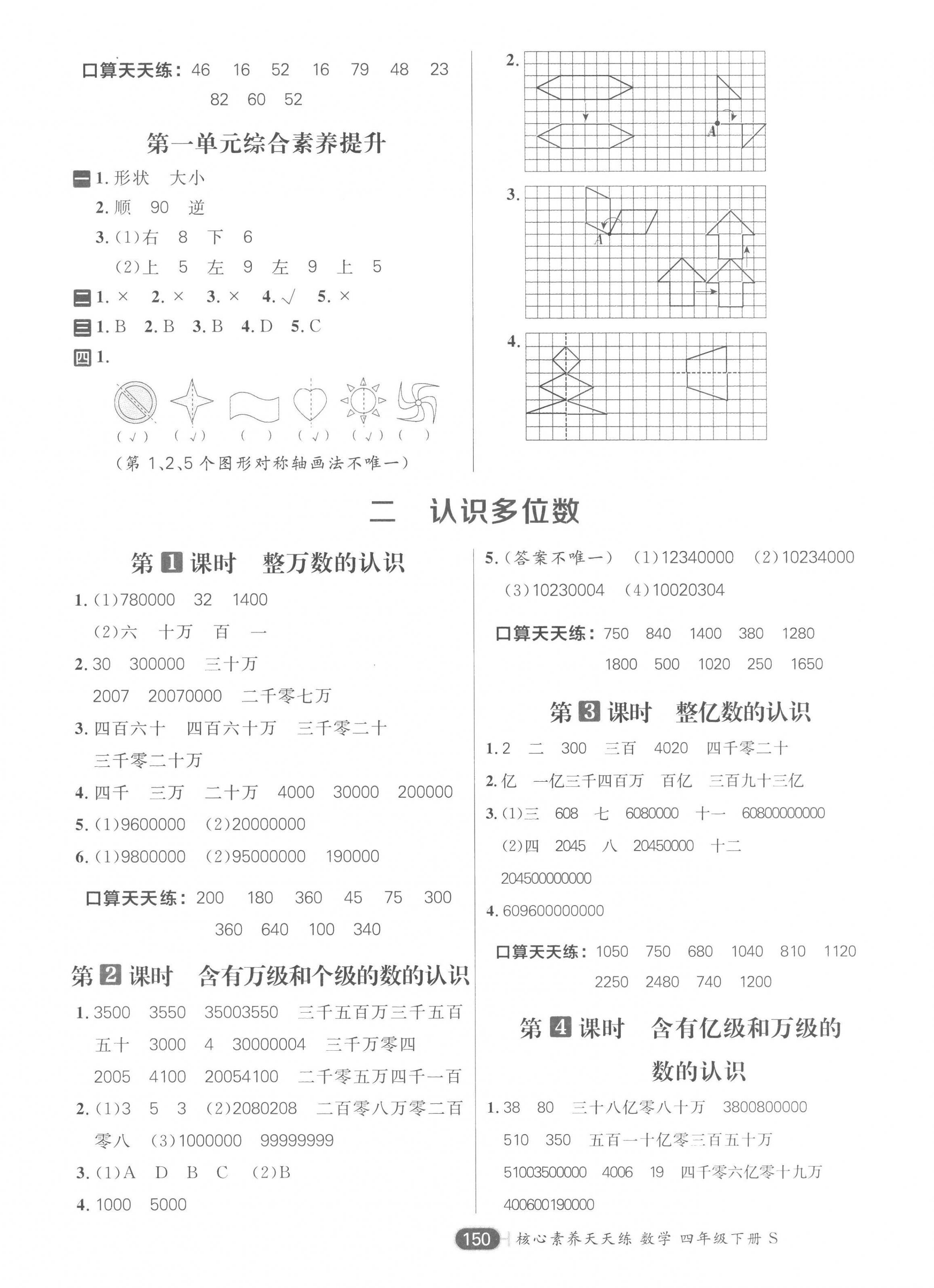 2023年核心素養(yǎng)天天練四年級(jí)數(shù)學(xué)下冊(cè)蘇教版 第2頁(yè)