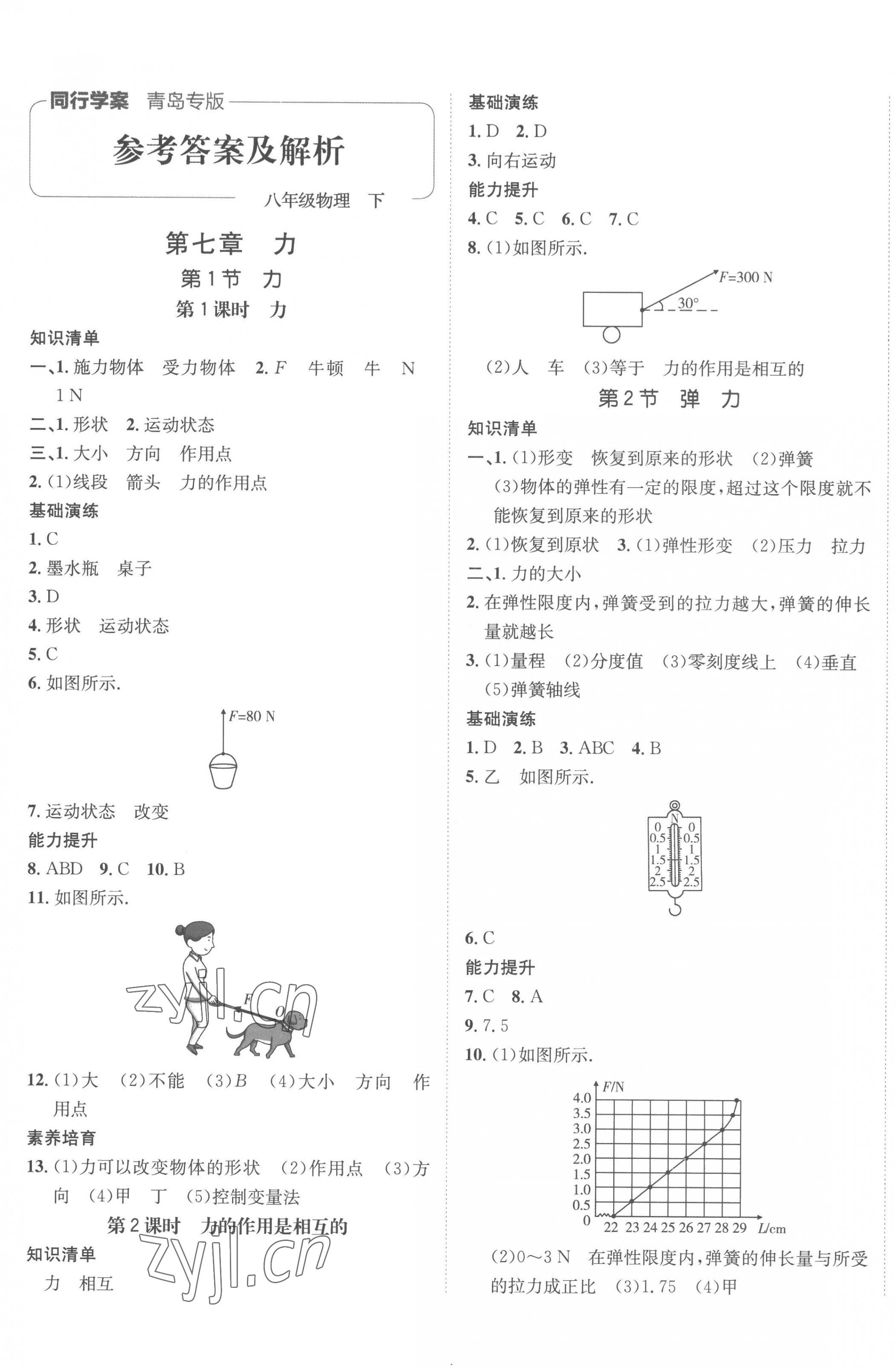 2023年同行學(xué)案學(xué)練測八年級物理下冊人教版青島專版 第1頁