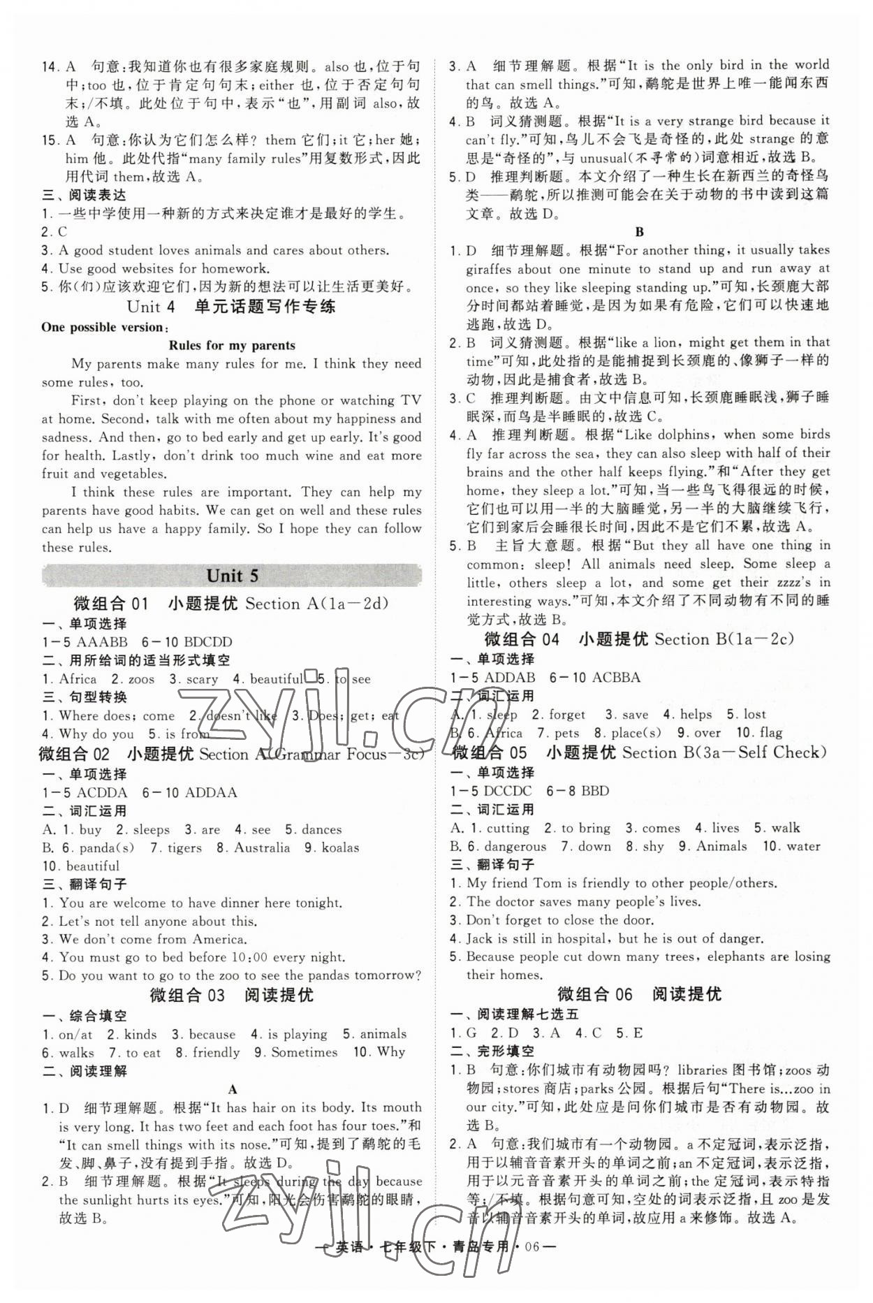 2023年學(xué)霸組合訓(xùn)練七年級英語下冊人教版青島專版 第6頁