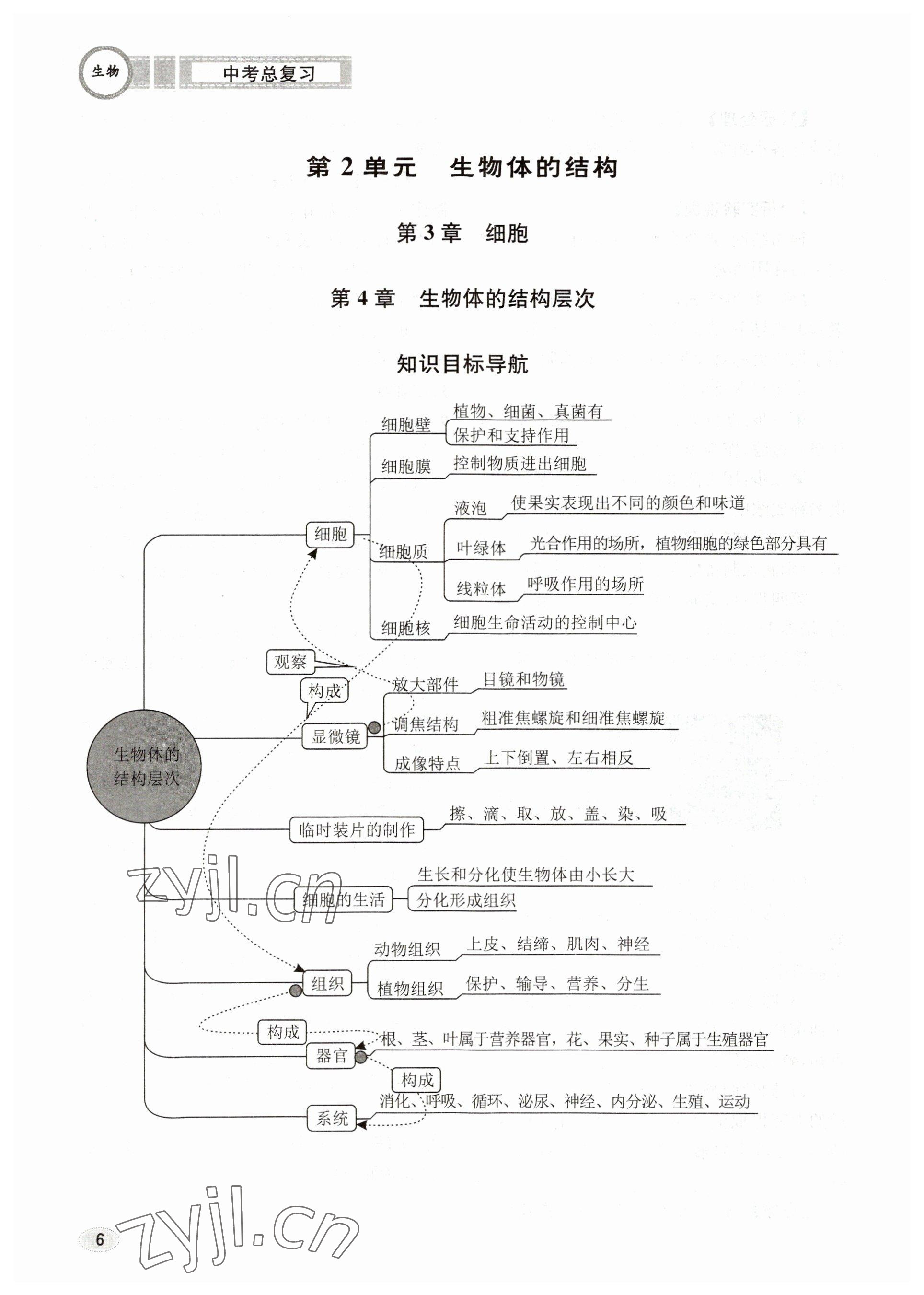 2023年中考總復(fù)習(xí)長(zhǎng)江出版社生物 參考答案第6頁