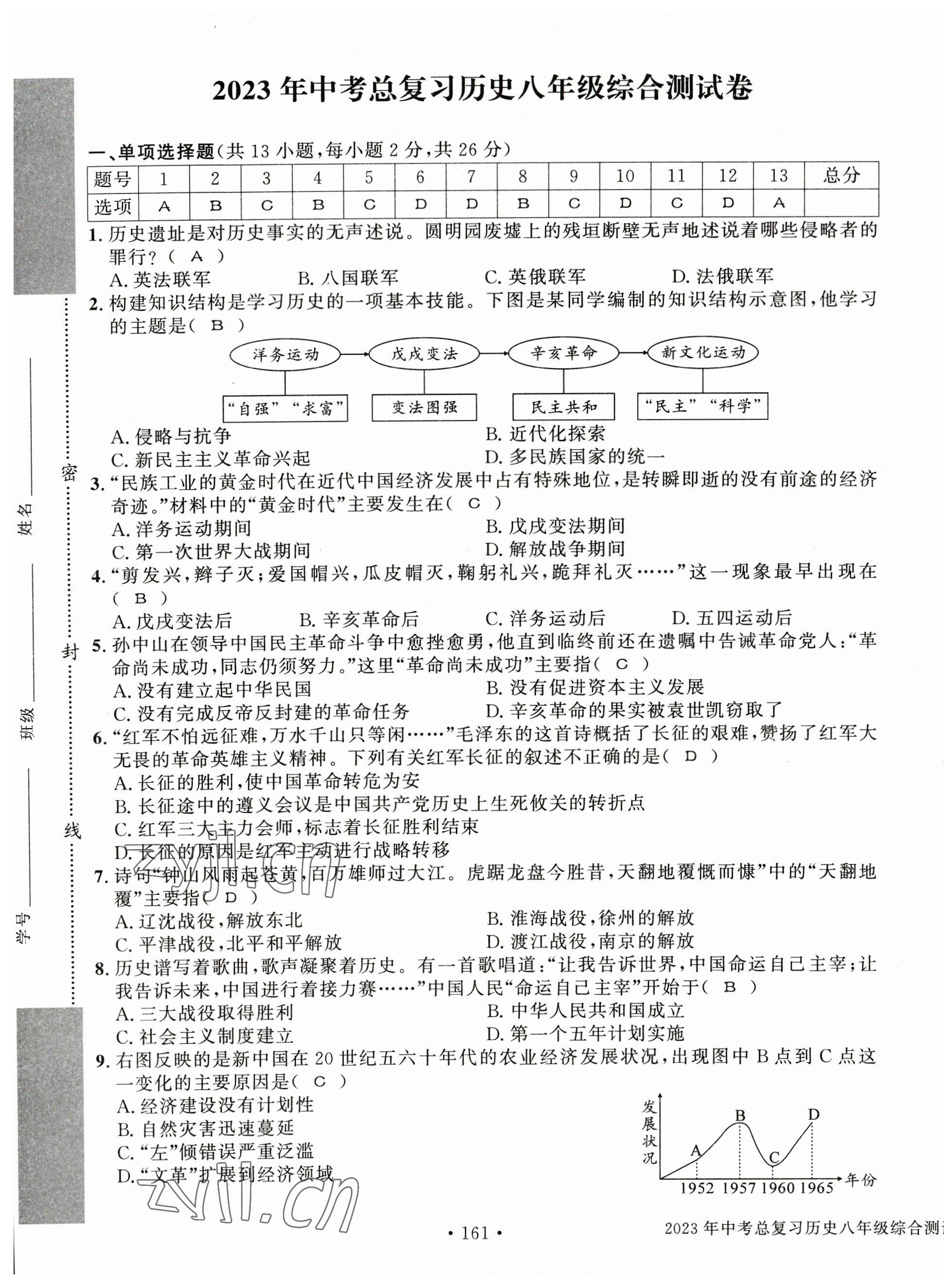 2023年中考總復(fù)習(xí)長江出版社歷史 第5頁